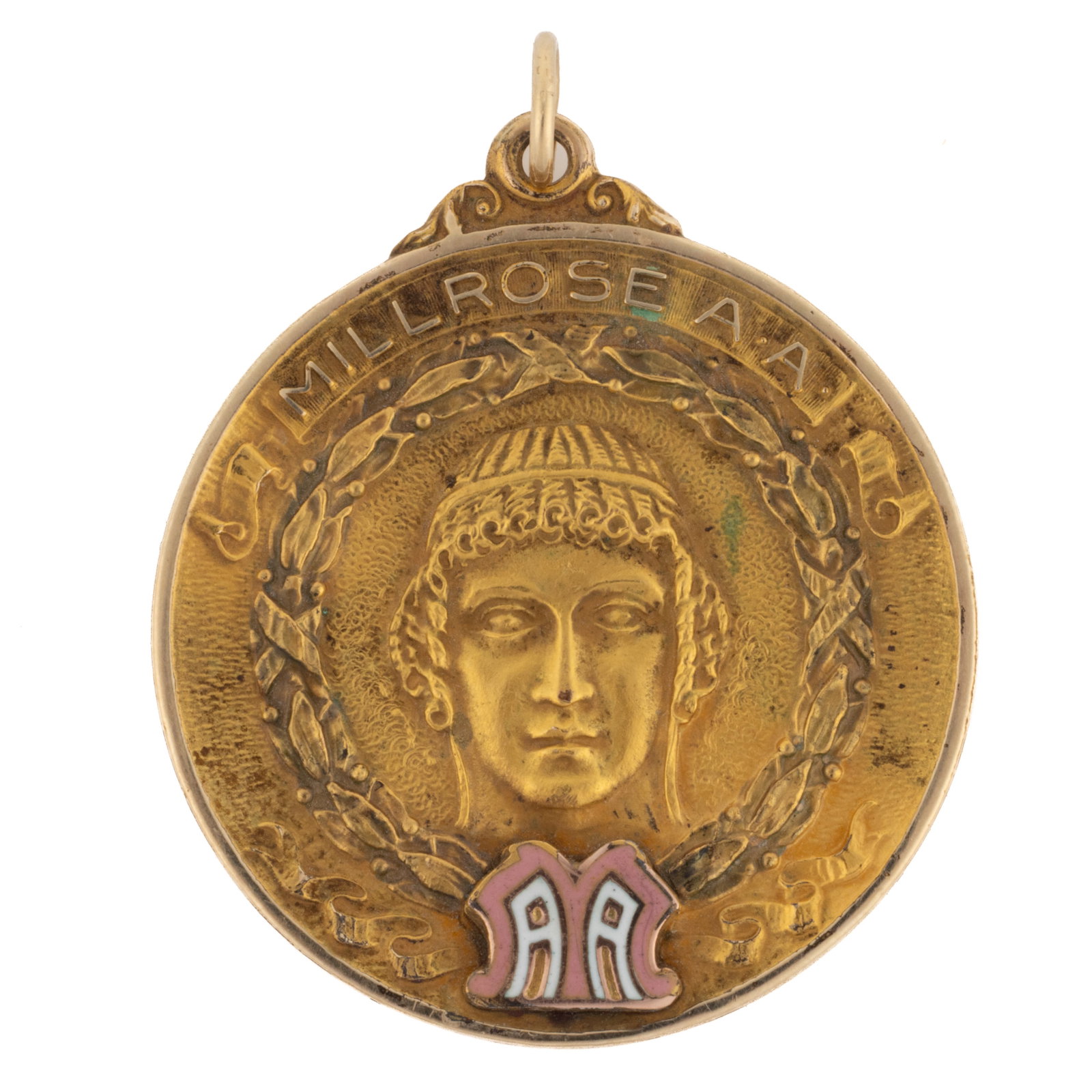 VINTAGE 10K YELLOW GOLD 1944 JOHN WANAMAKER MILLROSE ATHLETIC ASSOCIATION RELAY MEDAL (1 of 2)