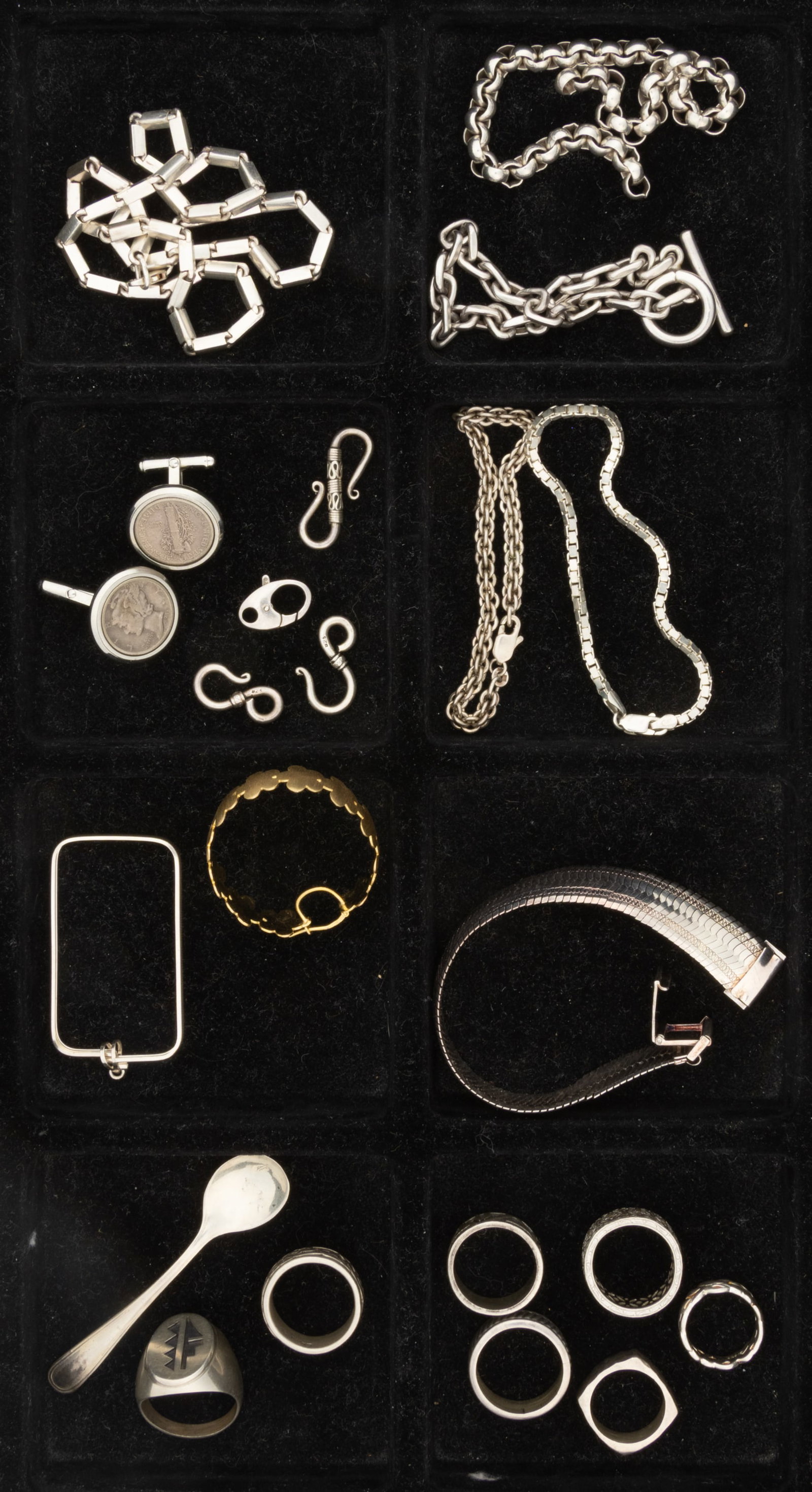 VINTAGE AND CONTEMPORARY STERLING / SILVER JEWELRY AND OTHER ARTICLES, LOT OF 22 PIECES (1 of 1)