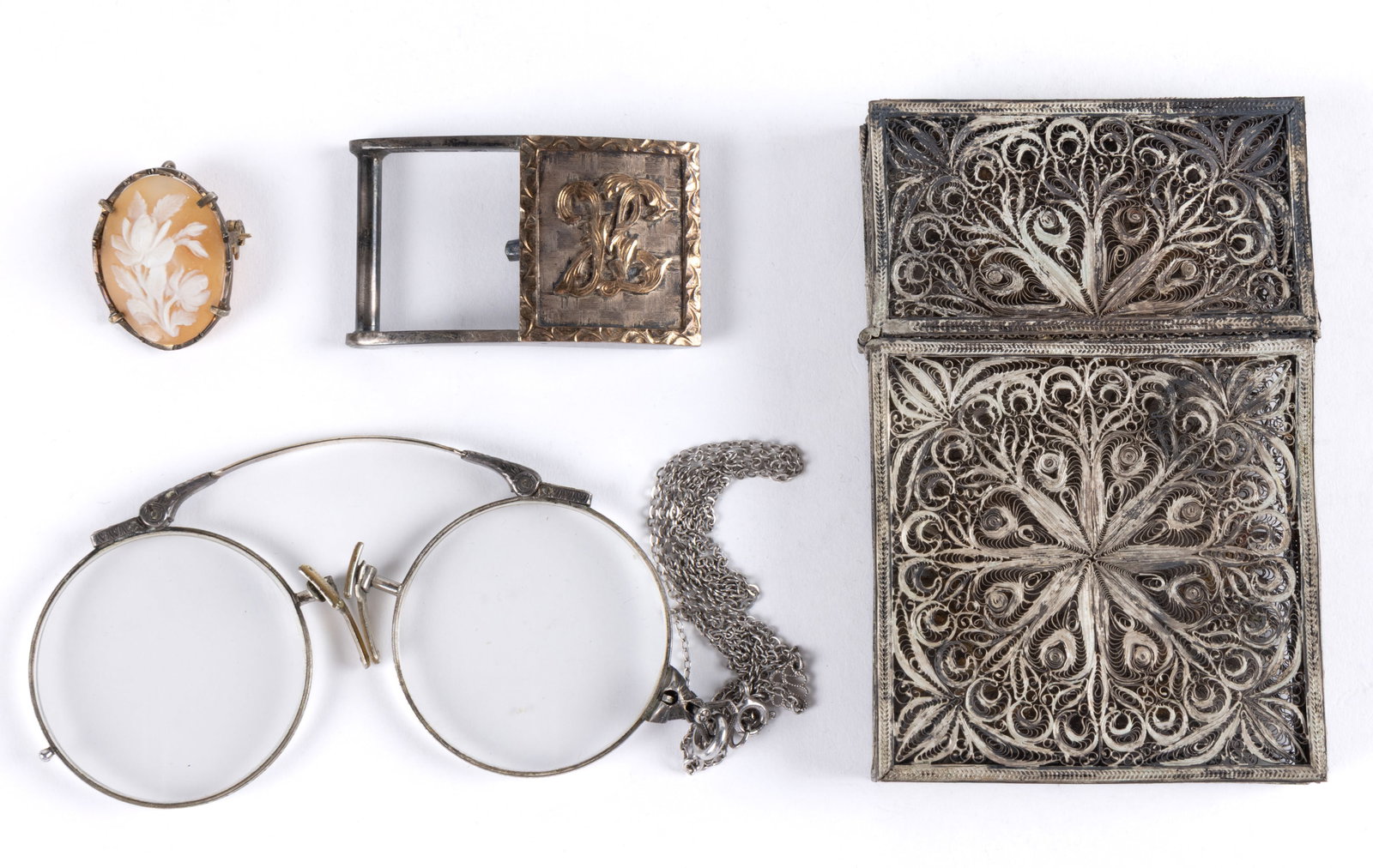 ANTIQUE / VINTAGE STERLING SILVER AND OTHER ARTICLES, LOT OF FOUR (1 of 2)