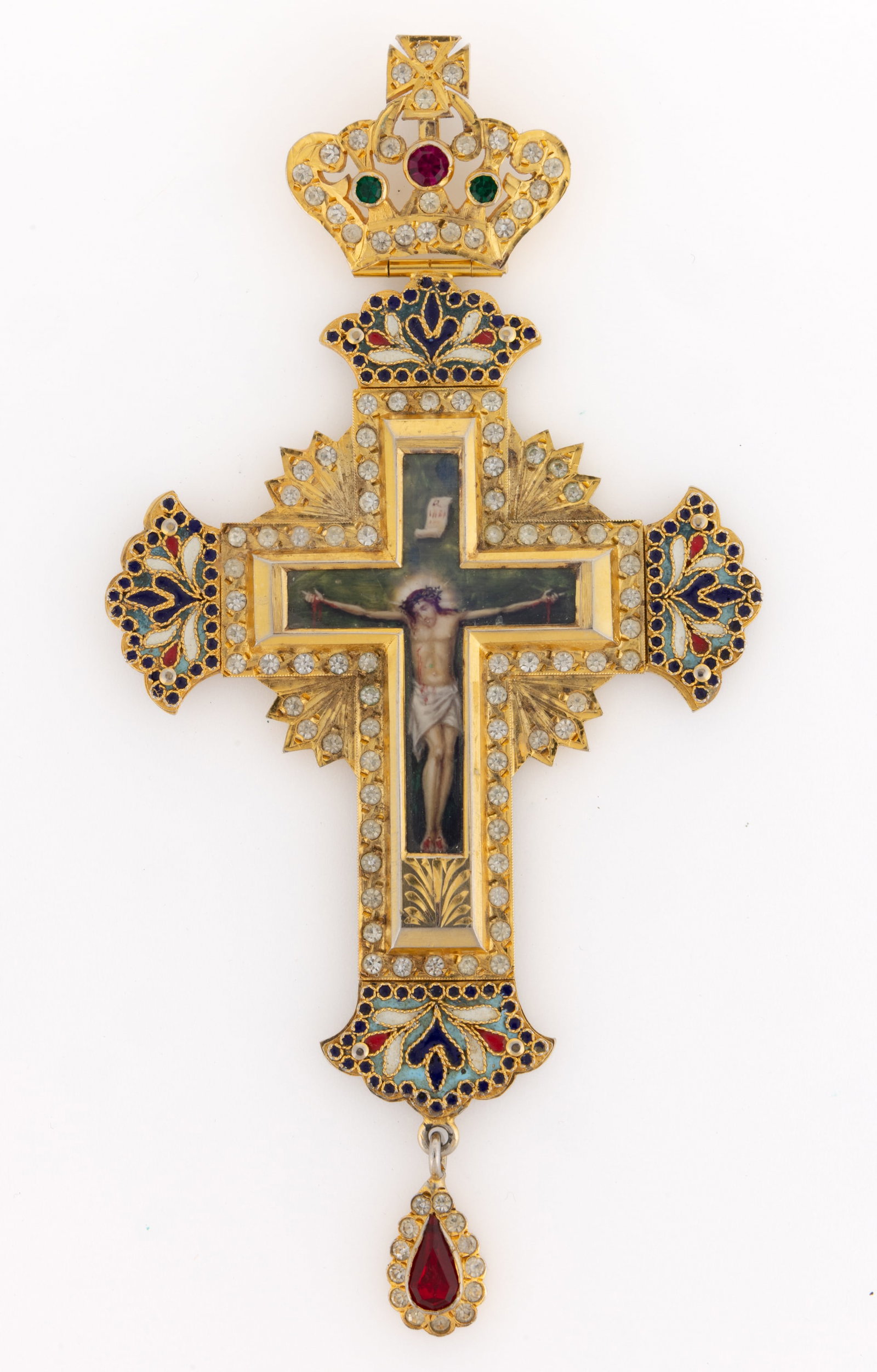 ORTHODOX SILVER GILT PECTORAL CROSS IN CASE (1 of 4)