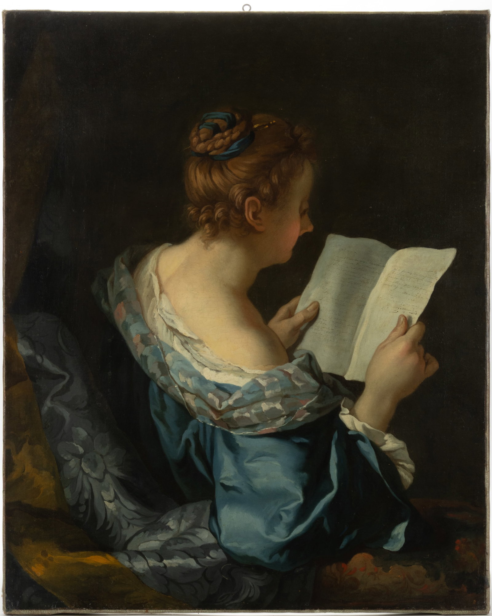 BRITISH OR CONTINENTAL SCHOOL (LATE 18TH / EARLY 19TH CENTURY) PORTRAIT OF A WOMAN READING A LETTER (1 of 2)