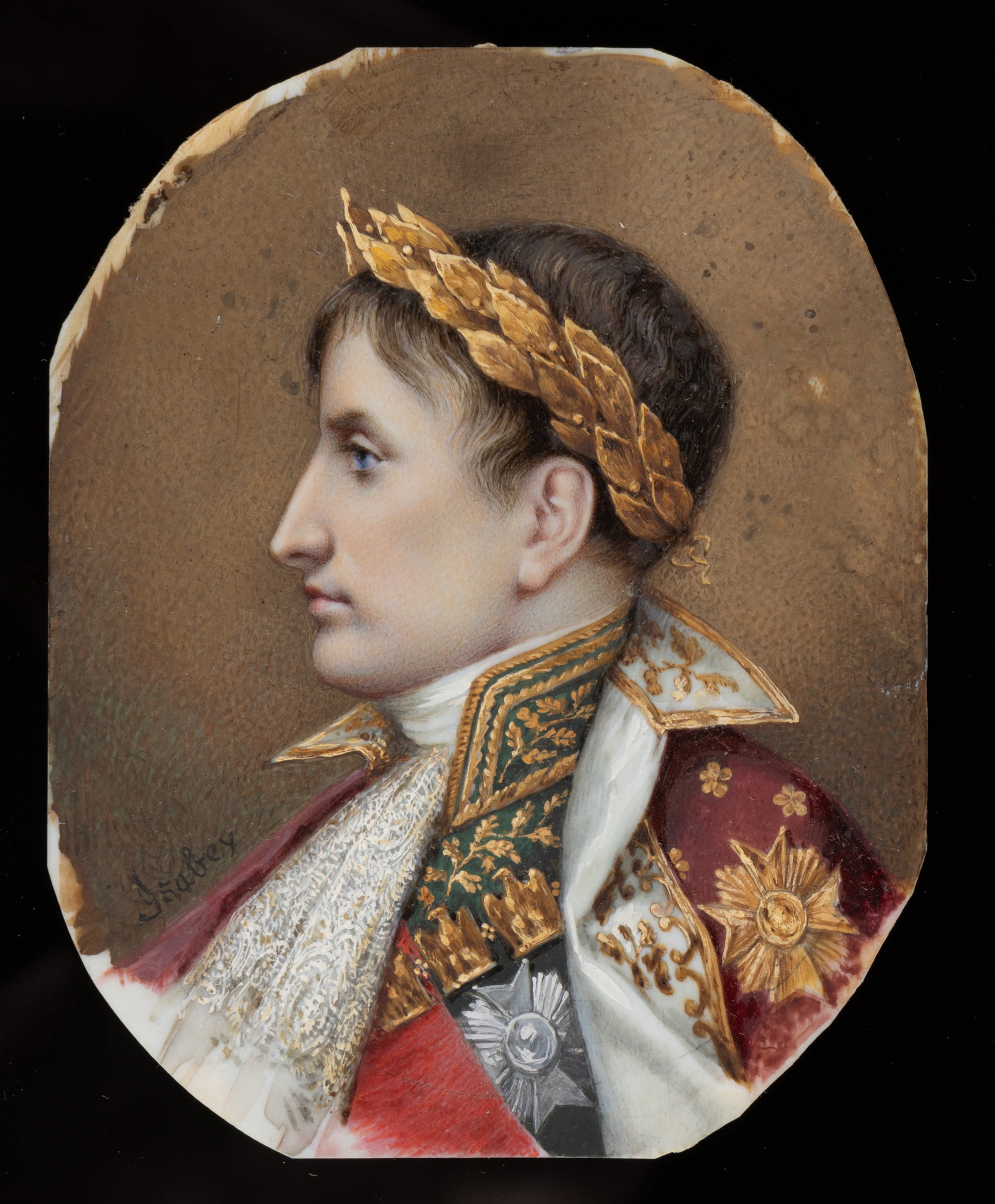 JEAN-BAPTISTE ISABEY (FRENCH, 1769-1821) MINIATURE PORTRAIT OF EMPEROR NAPOLEON BONAPARTE (1 of 2)