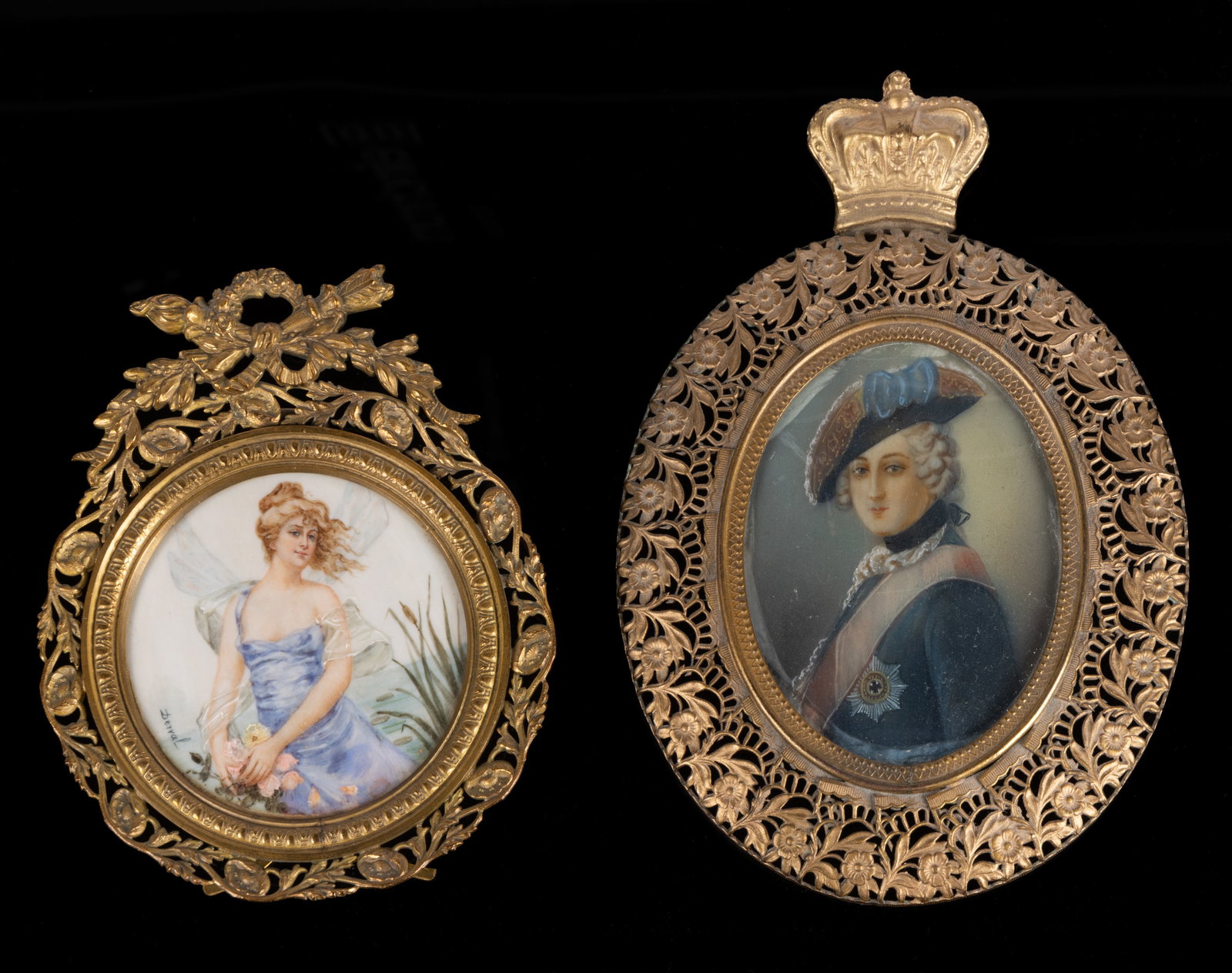 CONTINENTAL SCHOOL (19TH/20TH CENTURY) MINIATURE PORTRAITS, LOT OF TWO (1 of 4)