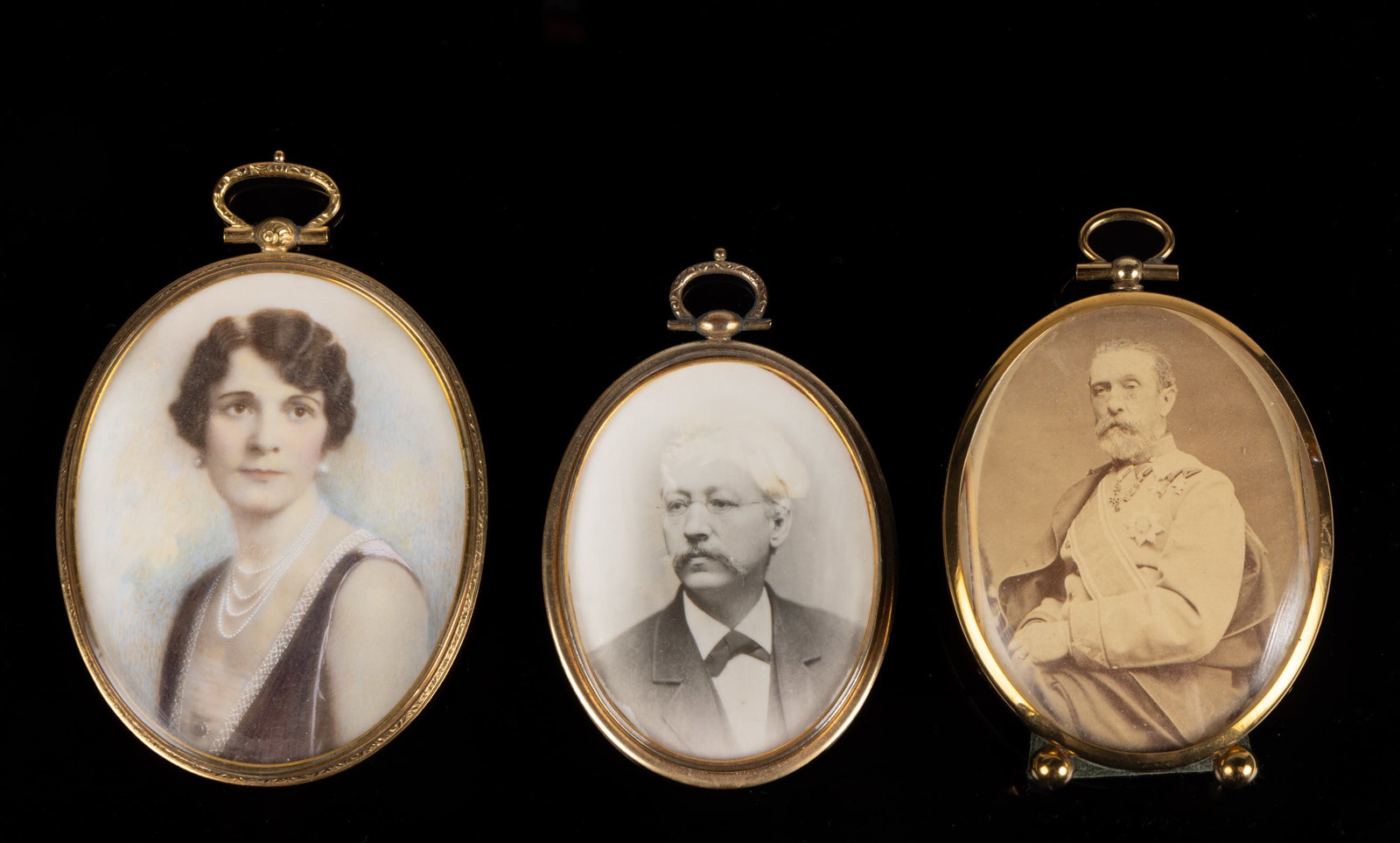 AMERICAN / CONTINENTAL SCHOOL (20TH CENTURY) MINIATURE PHOTOGRAPHS / PORTRAITS, LOT OF THREE (1 of 4)