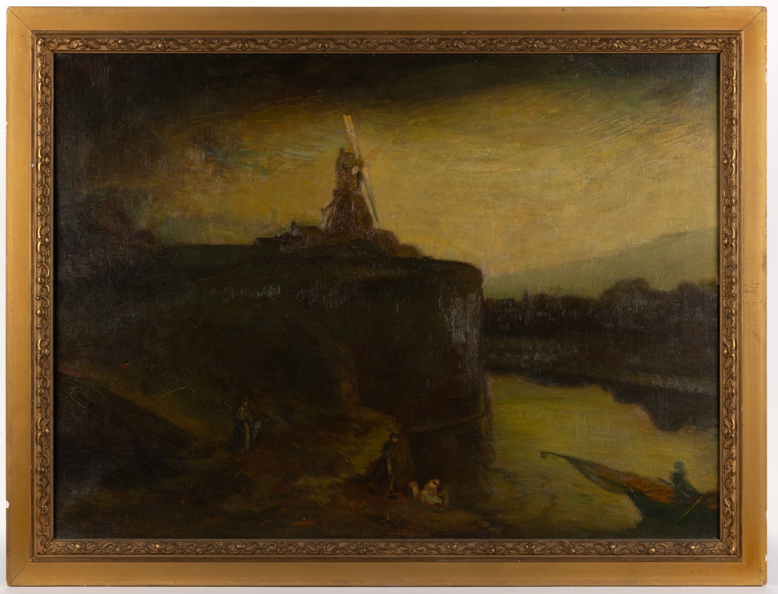 EUROPEAN SCHOOL (19TH CENTURY) LANDSCAPE PAINTING FEATURING A WINDMILL (1 of 4)