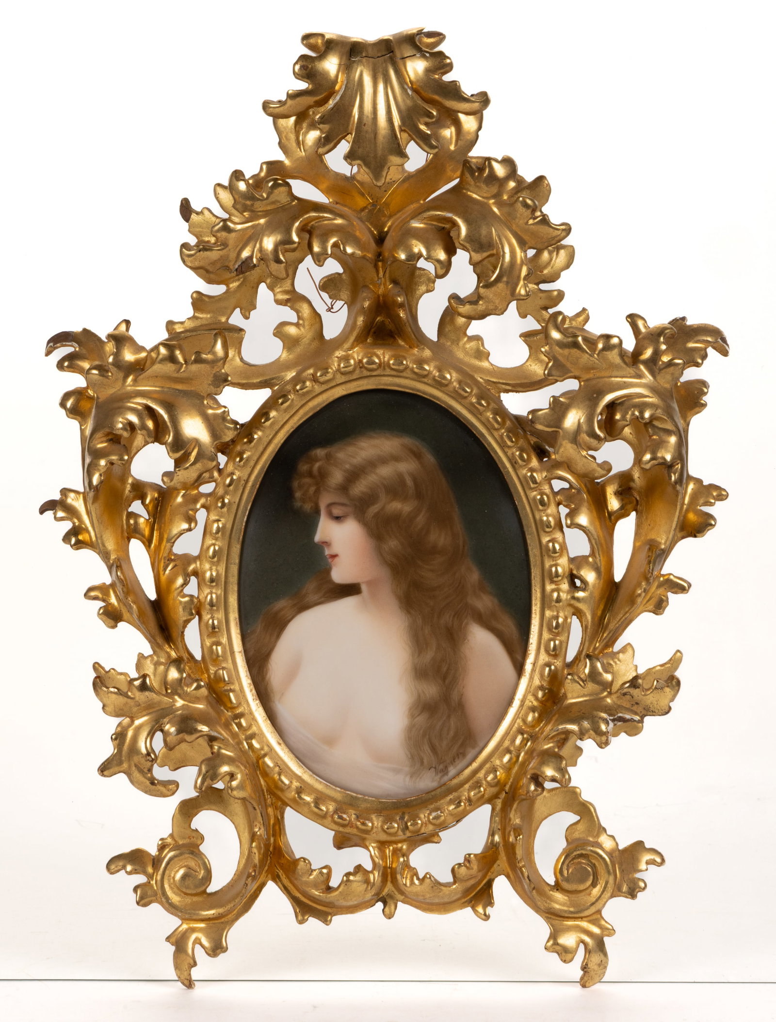 FRANZ WAGNER (AUSTRIAN, ACTIVE C. 1894-1908) "CHARME" PORCELAIN PORTRAIT PLAQUE (1 of 4)