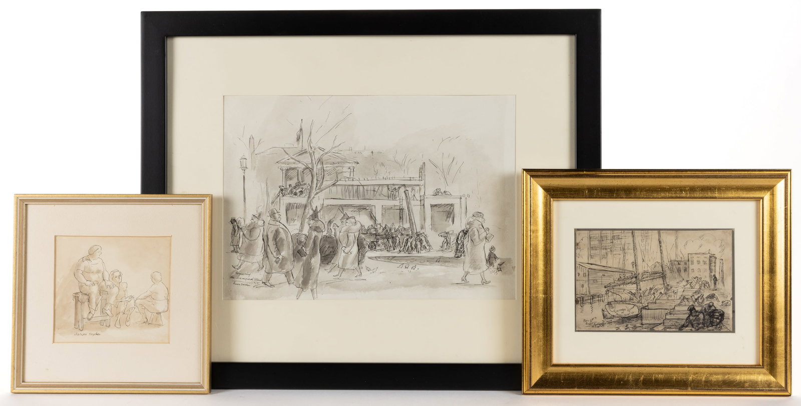 AARON SOPHER (AMERICAN, 1905-1972) DRAWINGS, LOT OF THREE (1 of 4)