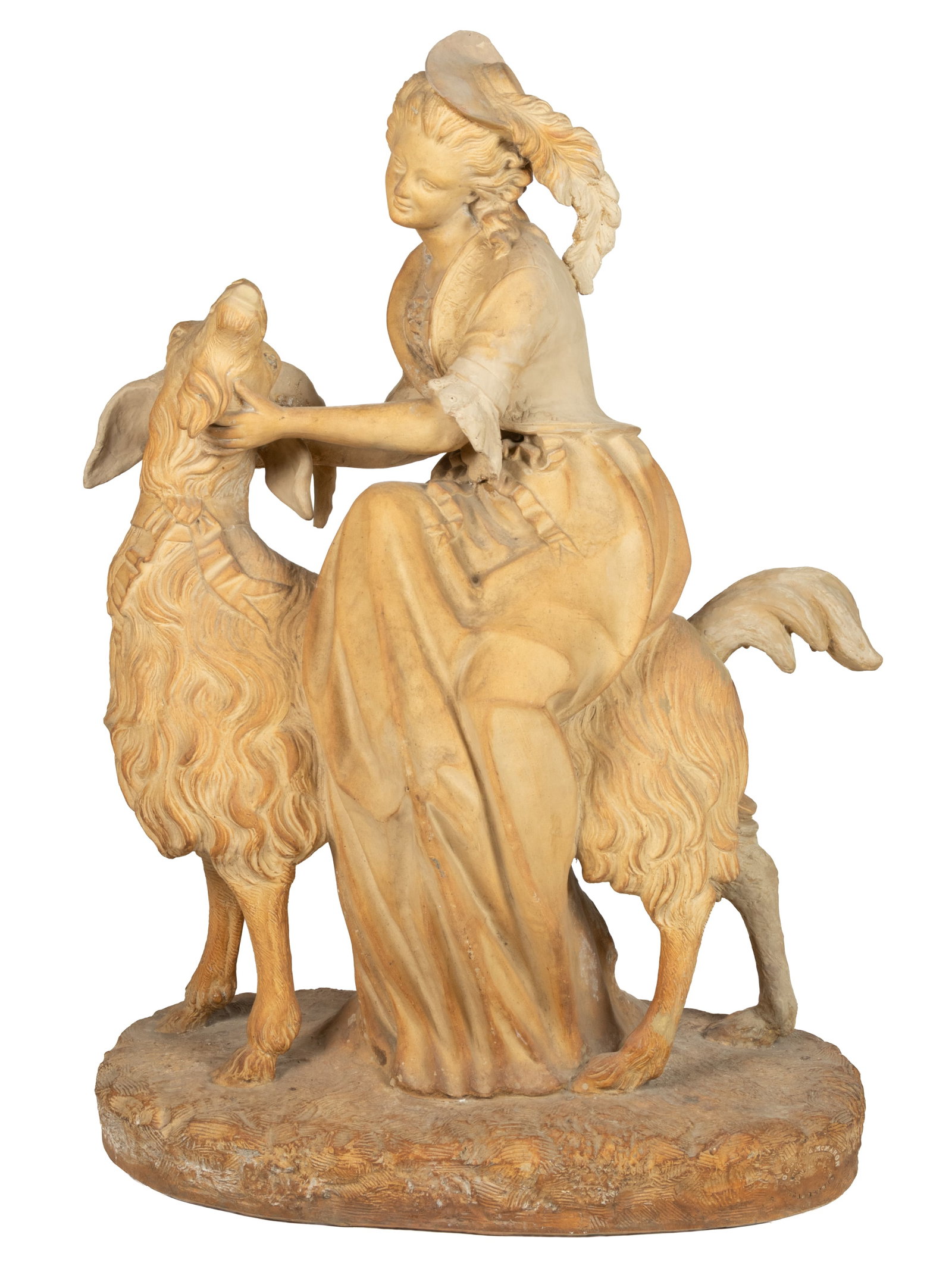 RARE GOSSIN & MCMAHON, PHILADELPHIA, PENNSYLVANIA LARGE TERRACOTTA STATUE / FIGURE OF A GIRL AND (1 of 13)