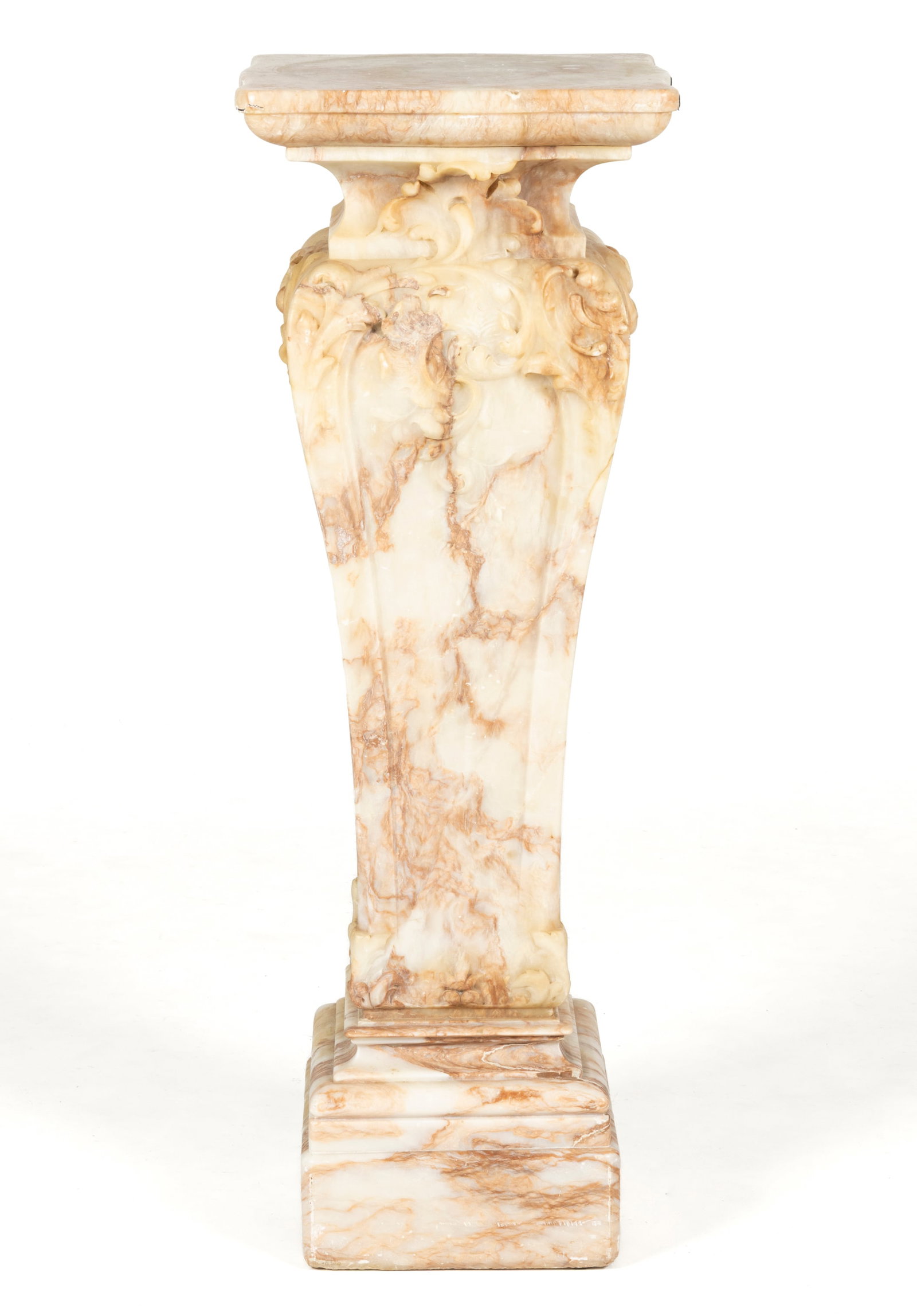 CONTINENTAL LOUIS XVI-STYLE CARVED MARBLE PEDESTAL / STAND (1 of 4)