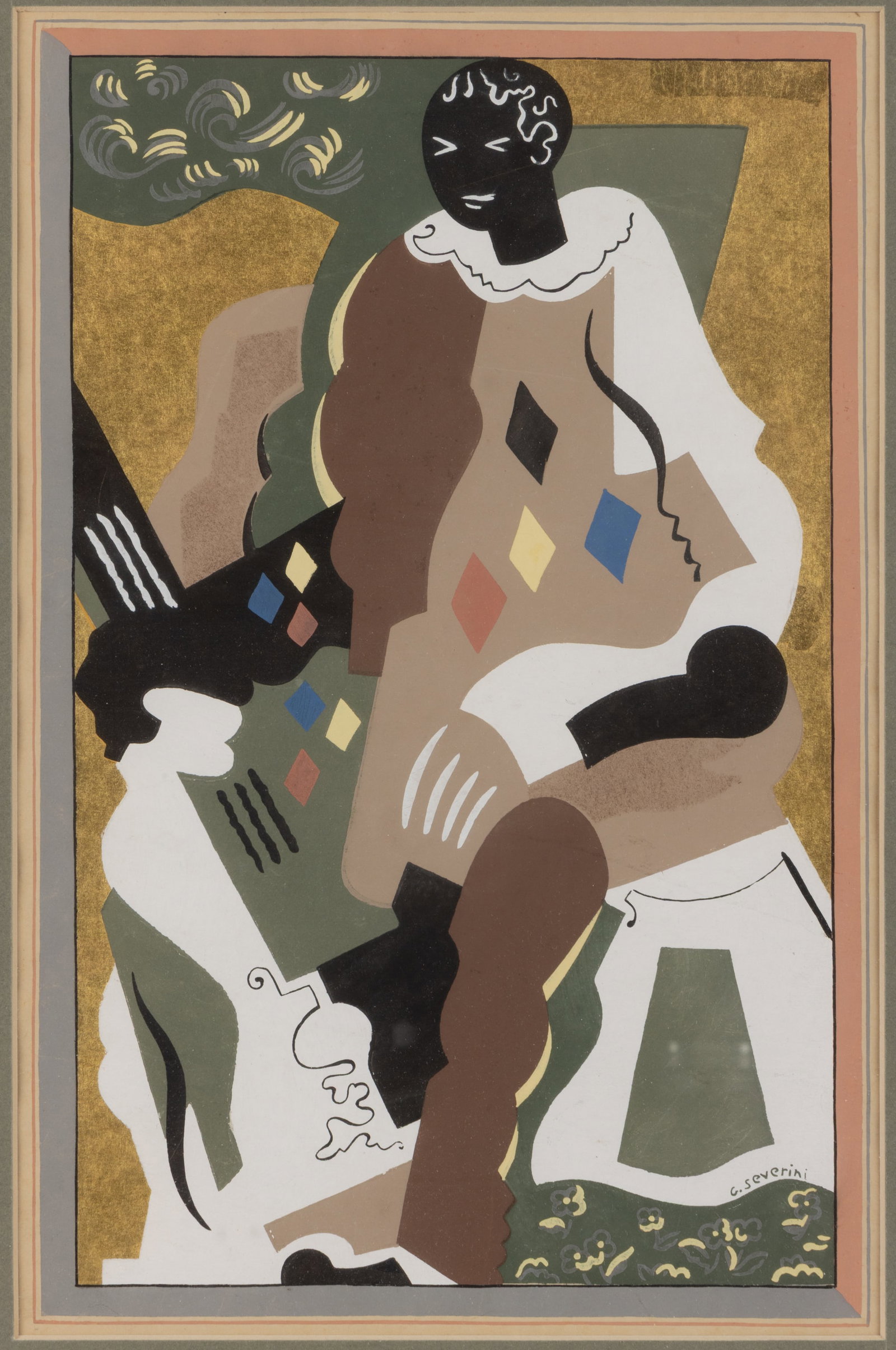 GINO SEVERINI (ITALIAN, 1883-1966) "ARLEQUIN AU REPOS" / "HARLEQUIN AT REST" LITHOGRAPH (1 of 3)