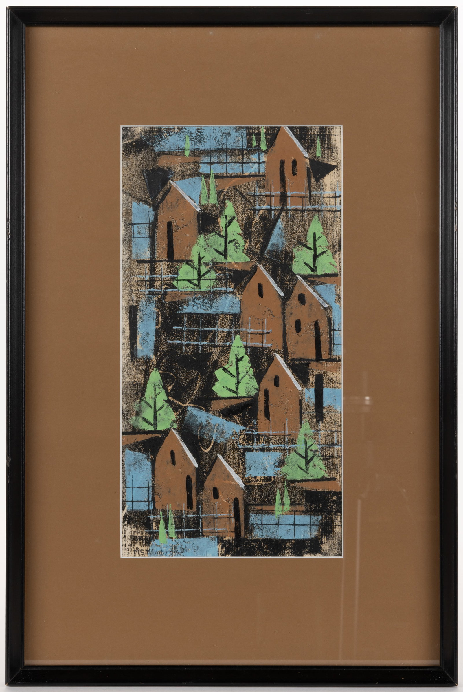 M. S. KIMBROUGH (ACTIVE 20TH CENTURY) "MINING TOWN" MONOPRINT (1 of 4)