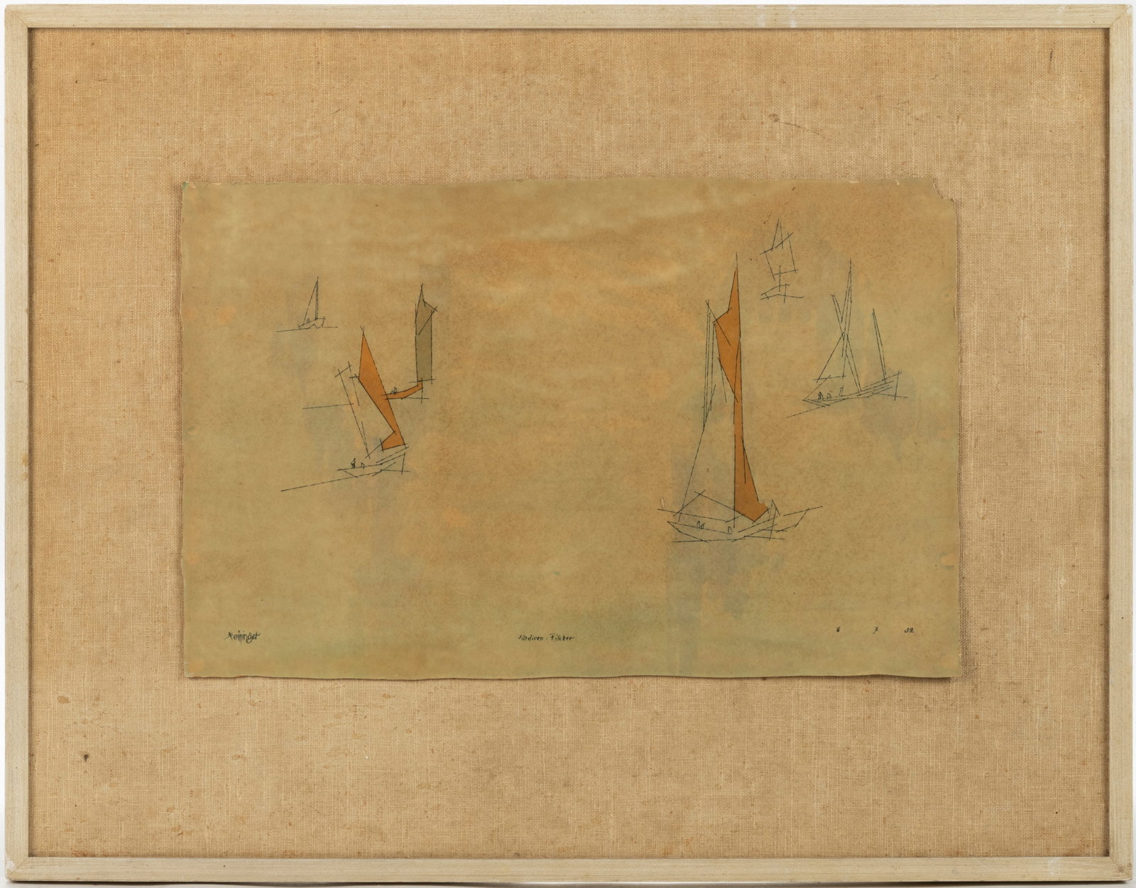 LYONEL FEININGER (GERMAN / AMERICAN, 1871-1956) "SARDINEN: FISCHER" MID-CENTURY MODERN PRINT (1 of 4)