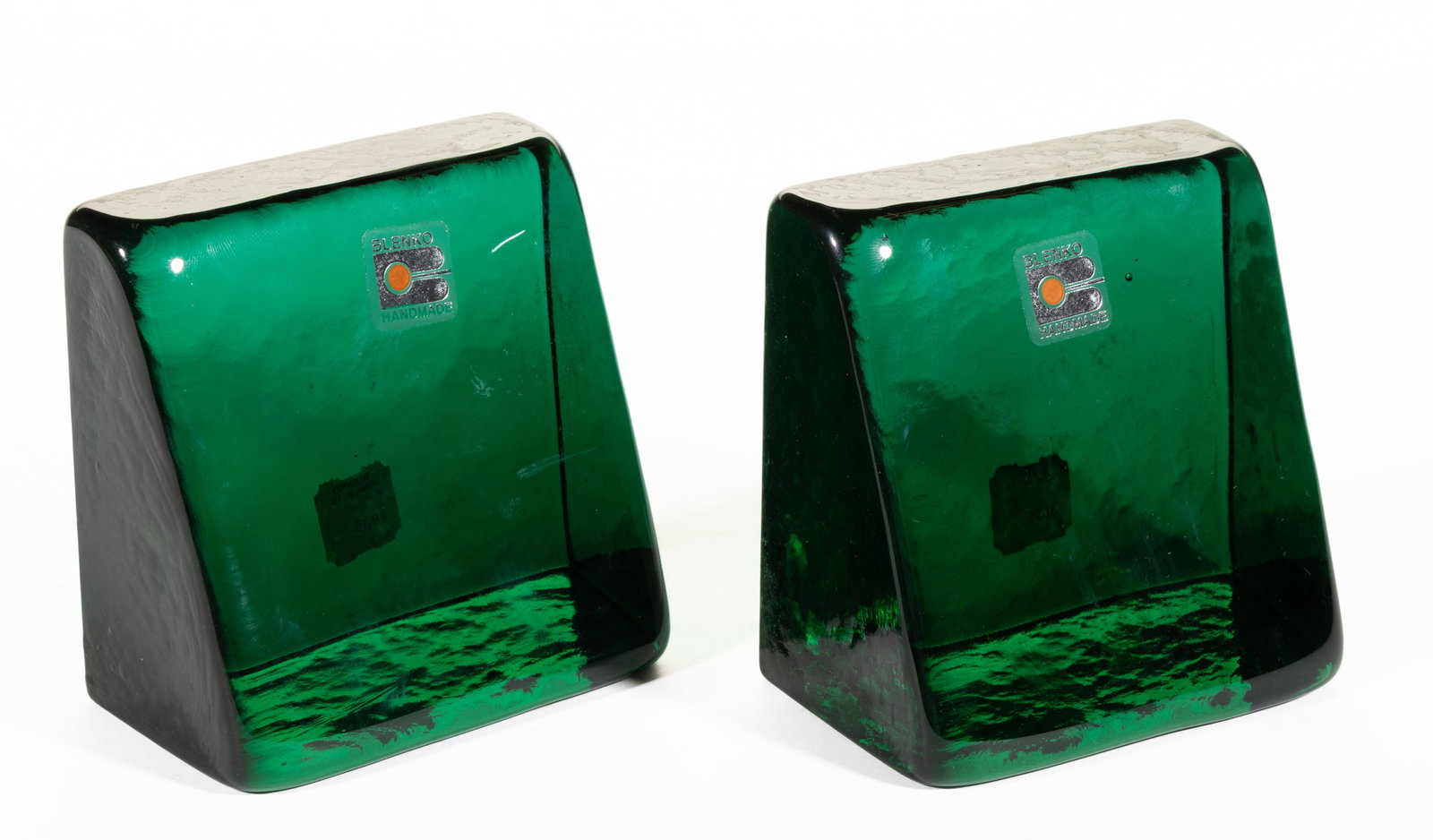 BLENKO GLASS WEDGE BOOKENDS (1 of 2)