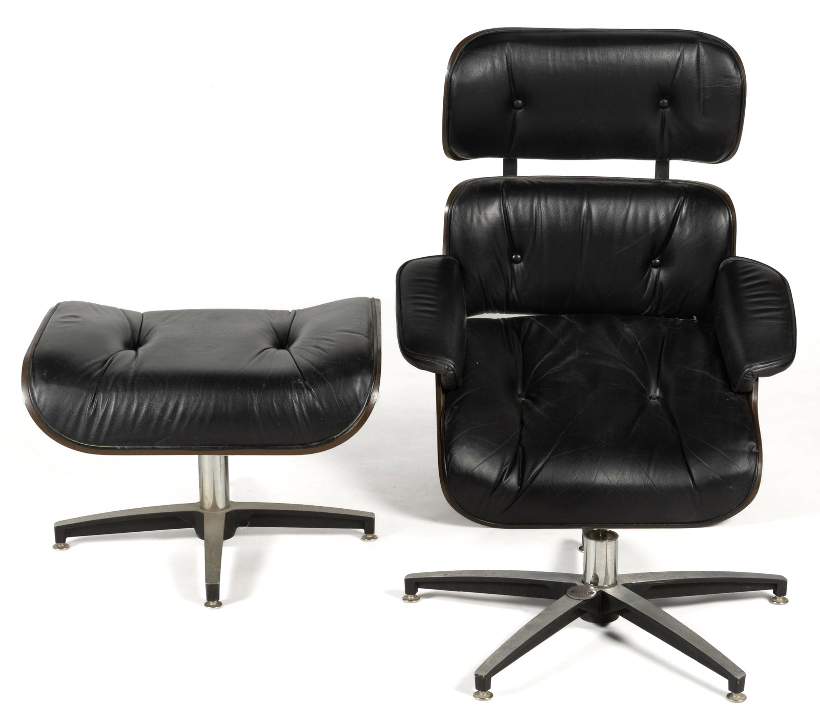 CHARLTON COMPANY, INC. MID-CENTURY MODERN EAMES-STYLE CHAIR AND OTTOMAN (1 of 6)