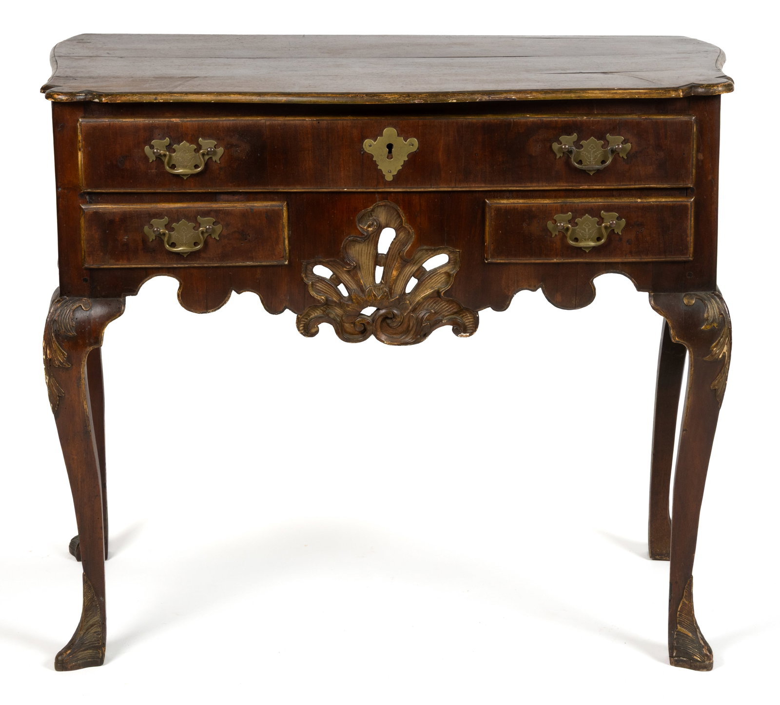 ENGLISH QUEEN ANNE CARVED MAHOGANY DRESSING TABLE (1 of 7)