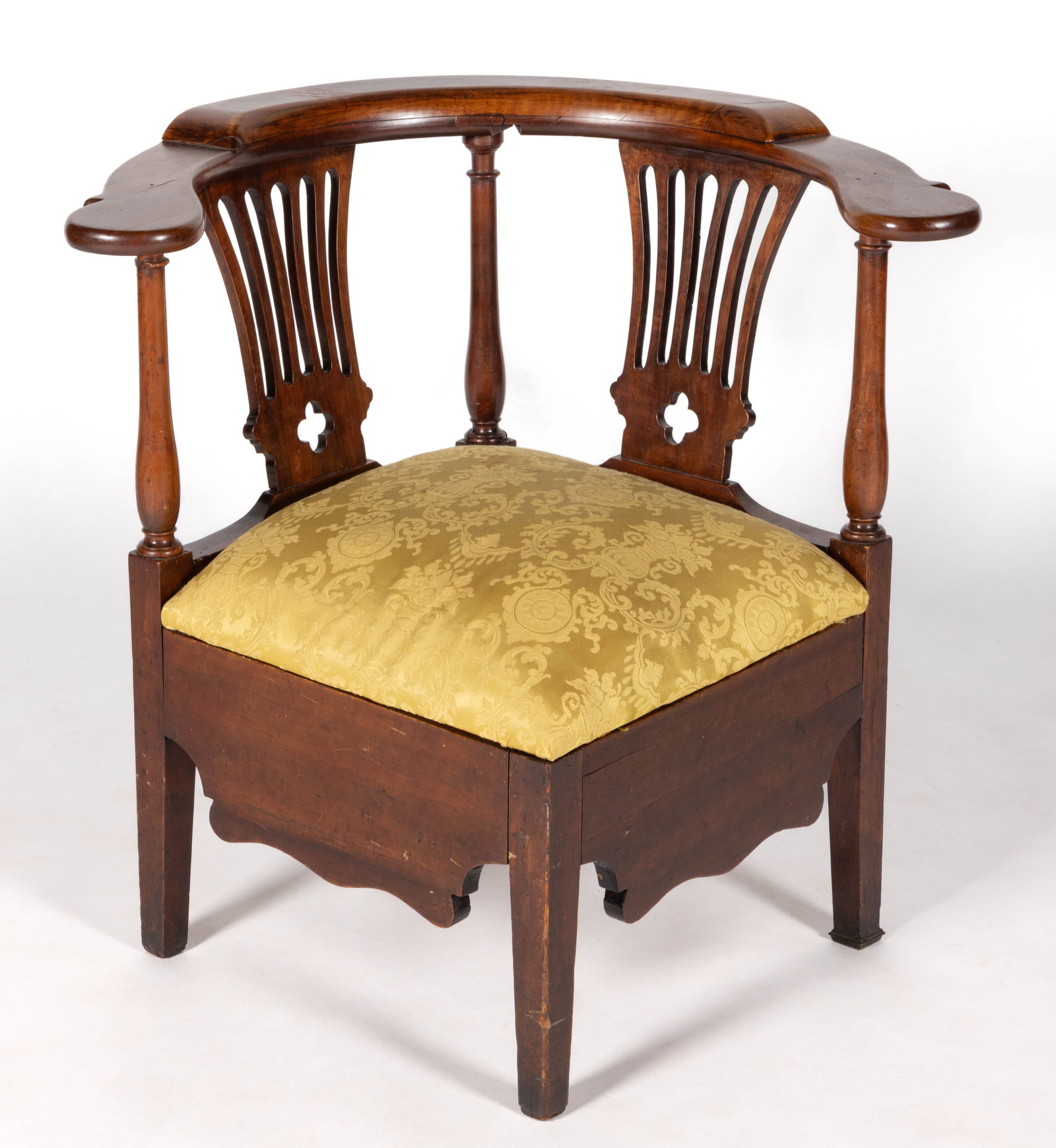 ENGLISH OR AMERICAN MAHOGANY NECESSARY CORNER CHAIR (1 of 6)