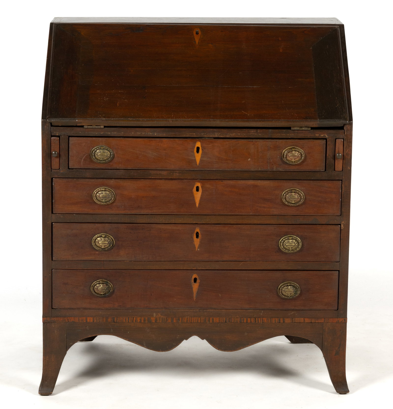 ENGLISH GEORGIAN MAHOGANY DIMINUTIVE FALL-FRONT DESK (1 of 7)