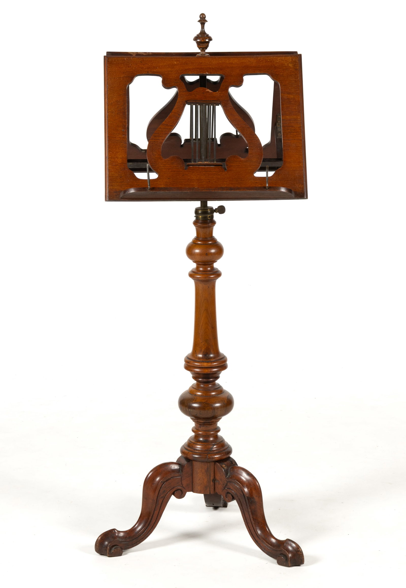 ENGLISH REGENCY-STYLE MAHOGANY ADJUSTABLE DUET MUSIC STAND (1 of 4)