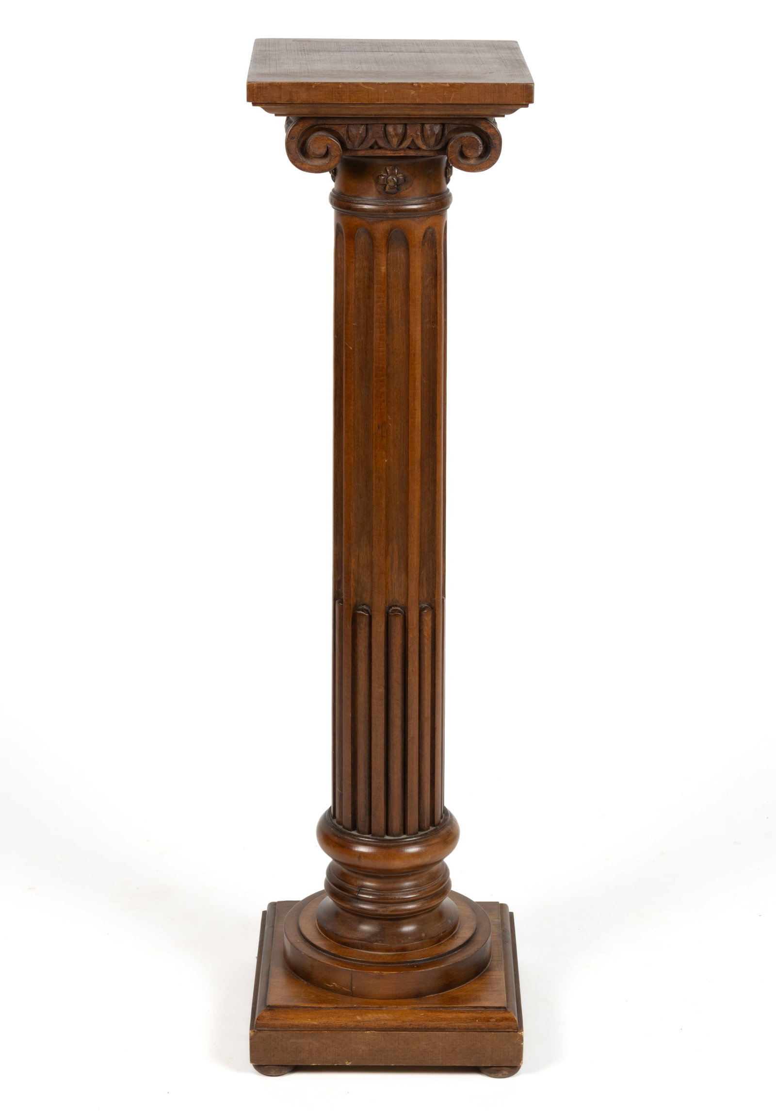 ITALIAN CARVED FRUITWOOD IONIC COLUMNAR PEDESTAL / STAND (1 of 2)