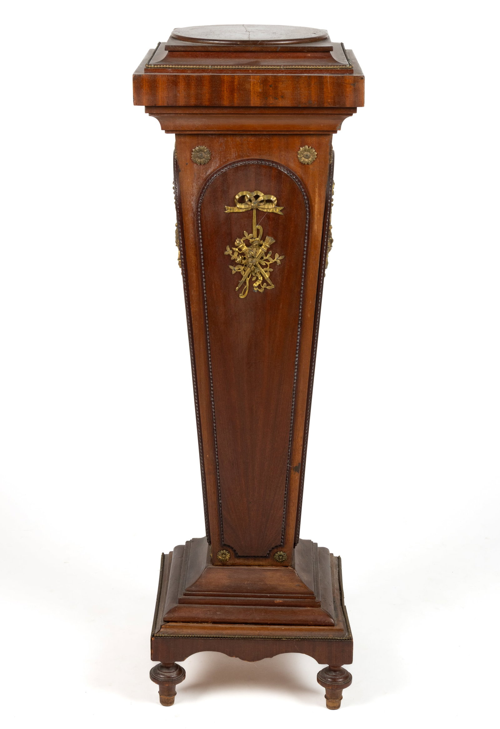 CONTINENTAL / FRENCH LOUIS XV-STYLE BRONZE-MOUNTED WALNUT PEDESTAL (1 of 3)