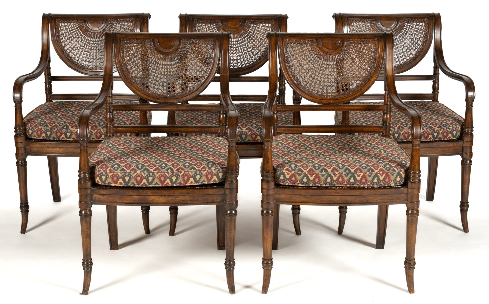 SET OF FIVE REGENCY-STYLE MAHOGANY ARMCHAIRS (1 of 7)