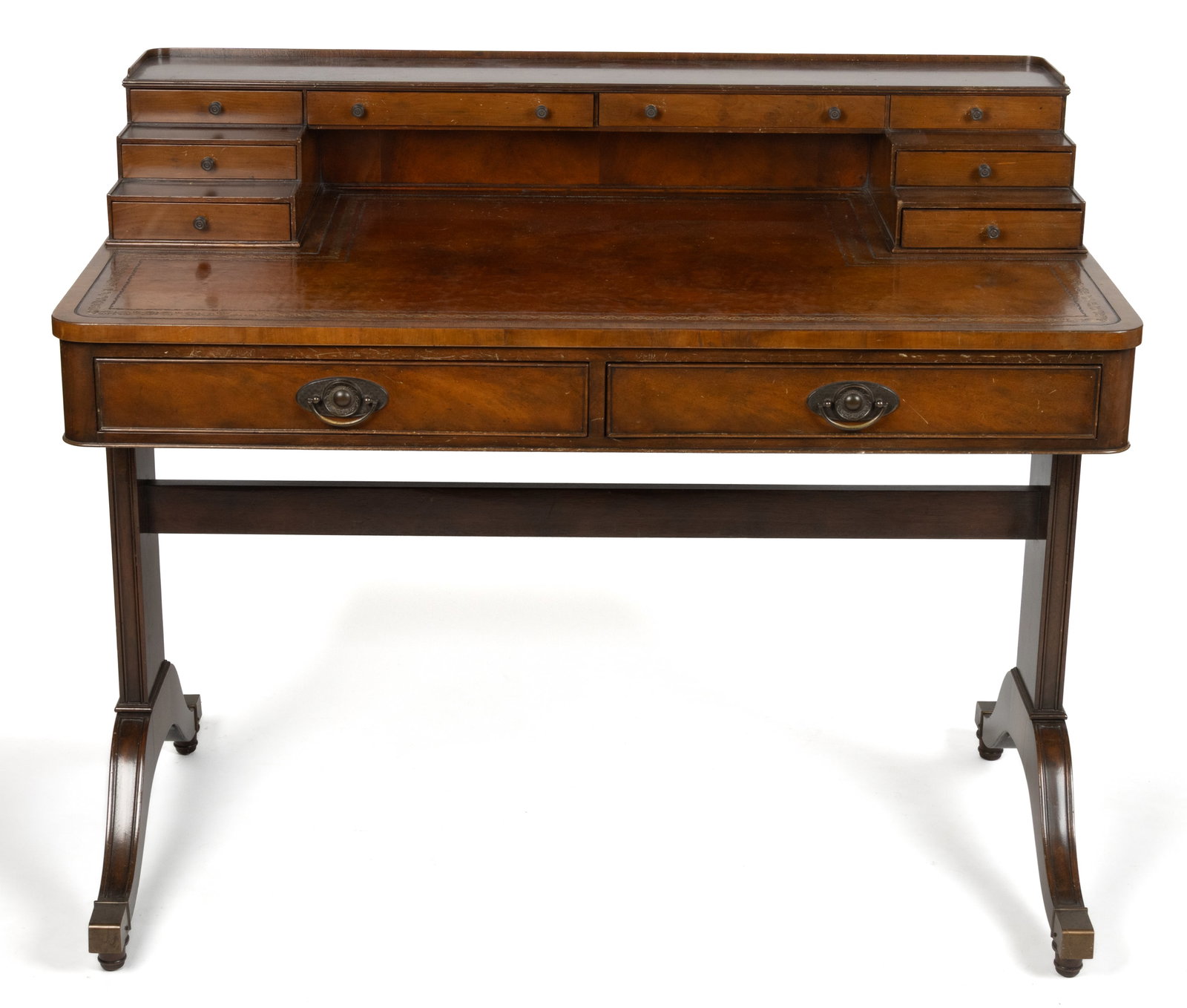 AMERICAN OR ENGLISH REGENCY-STYLE MAHOGANY DESK (1 of 6)