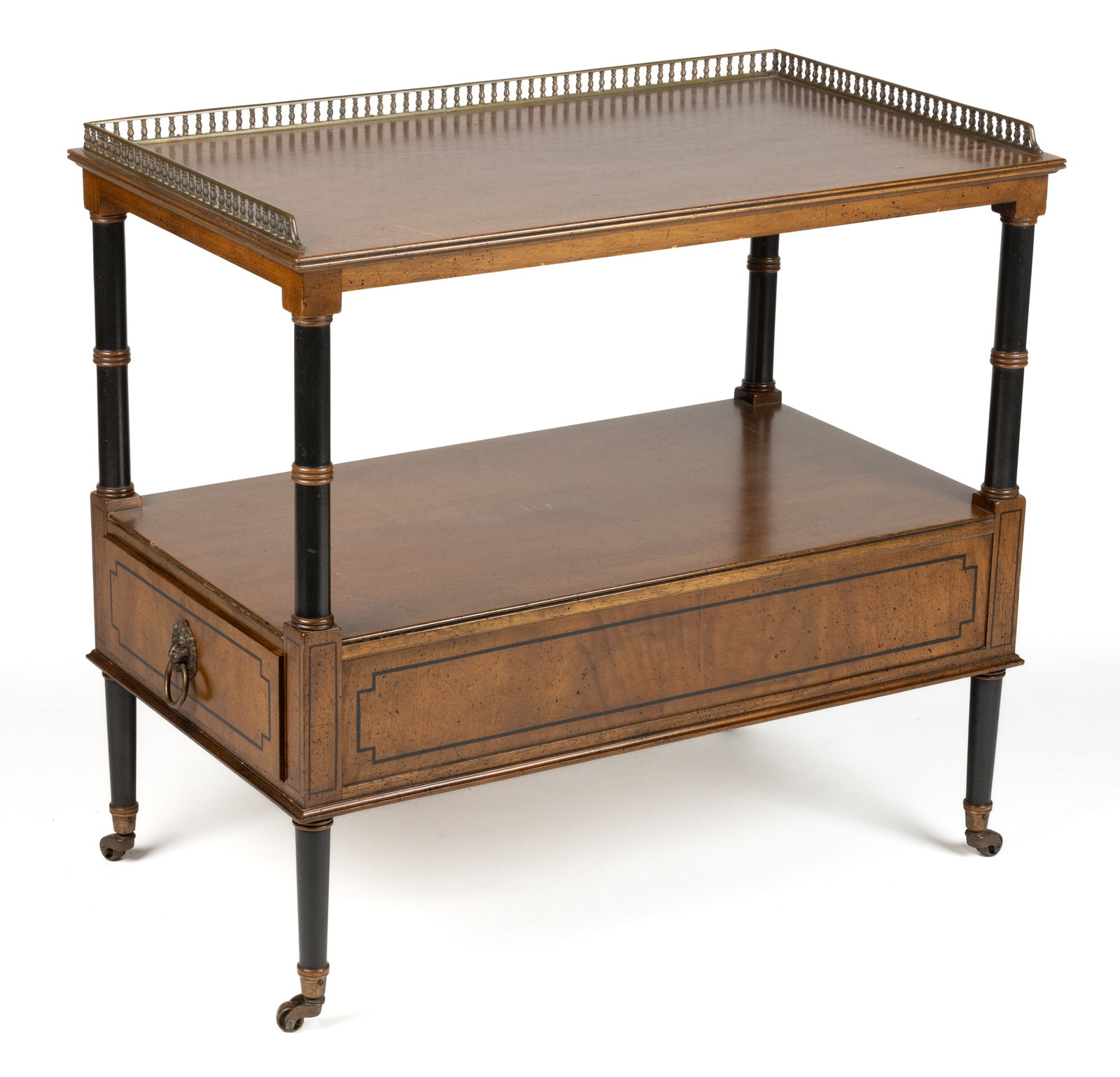 BEACON HILL REGENCY-STYLE MAHOGANY END TABLE / LOW STAND (1 of 7)