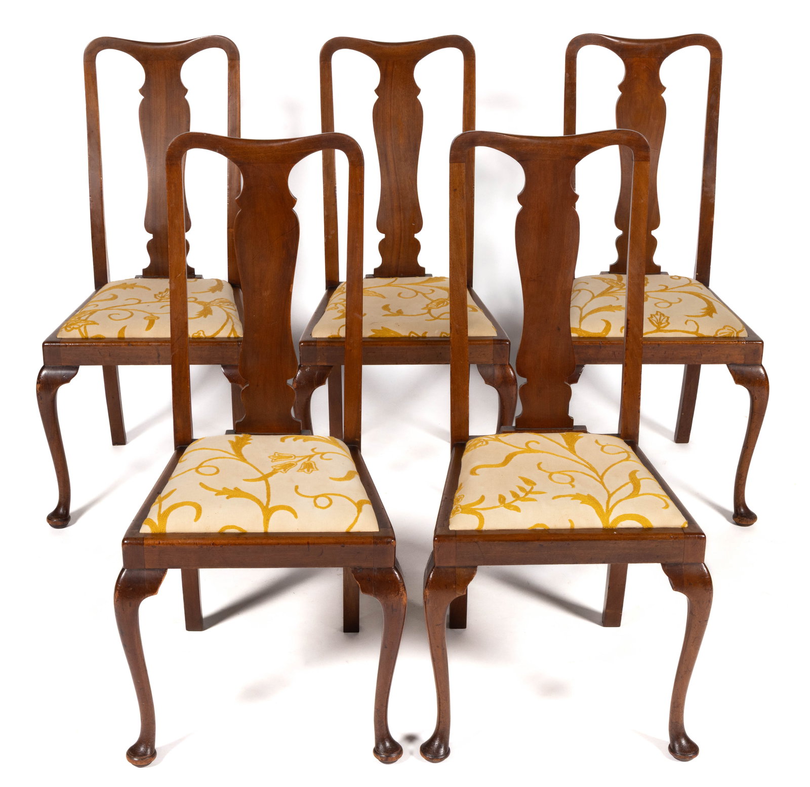 SET OF QUEEN ANNE-STYLE DINING CHAIRS, LOT OF FIVE (1 of 6)