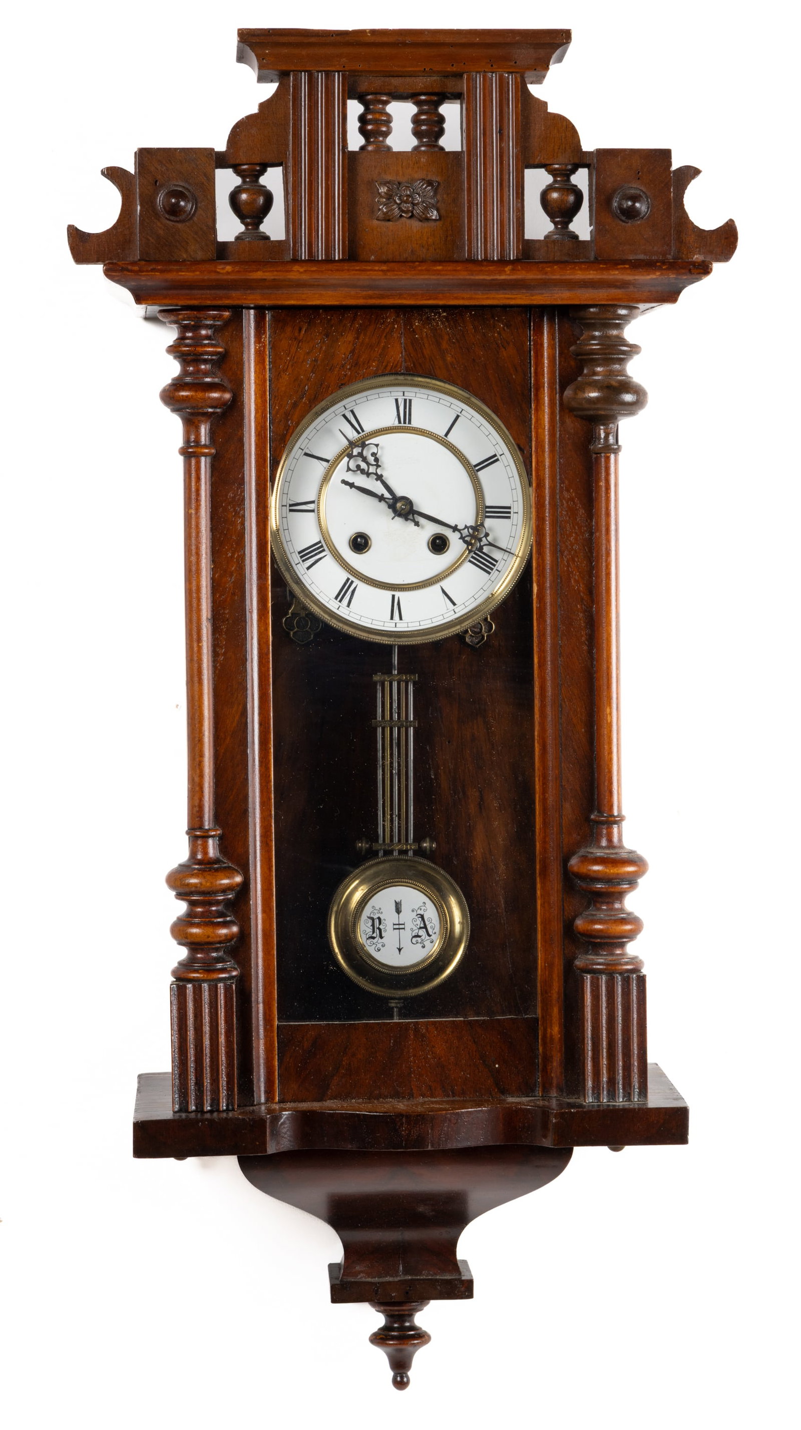 GERMAN WOODEN R & A (RETARD & ADVANCE) REGULATOR WALL CLOCK (1 of 2)