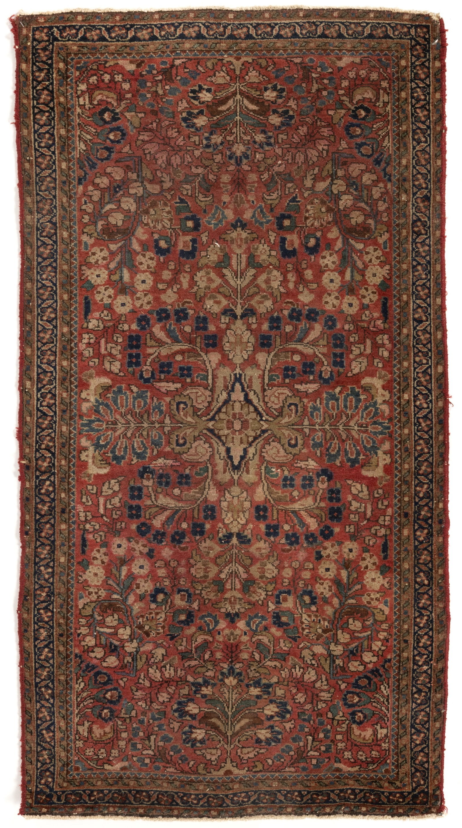 SEMI-ANTIQUE PERSIAN SAROUK SCATTER RUG / CARPET (1 of 2)