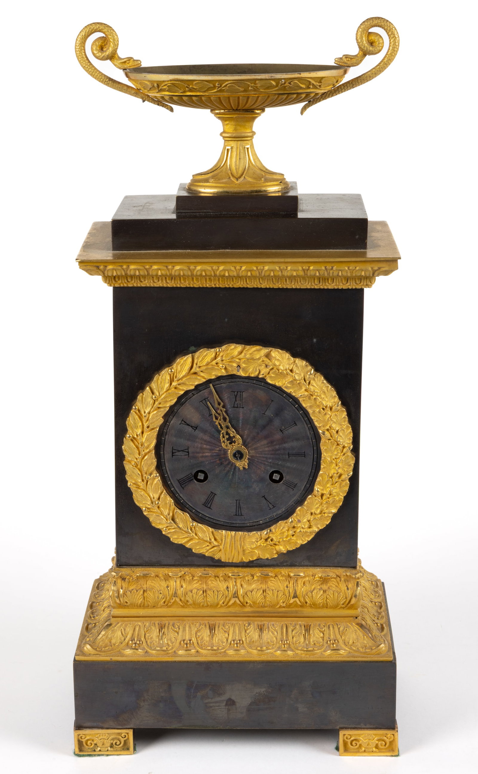 FRENCH EMPIRE DORE / GILT BRONZE MANTLE / SHELF CLOCK (1 of 7)