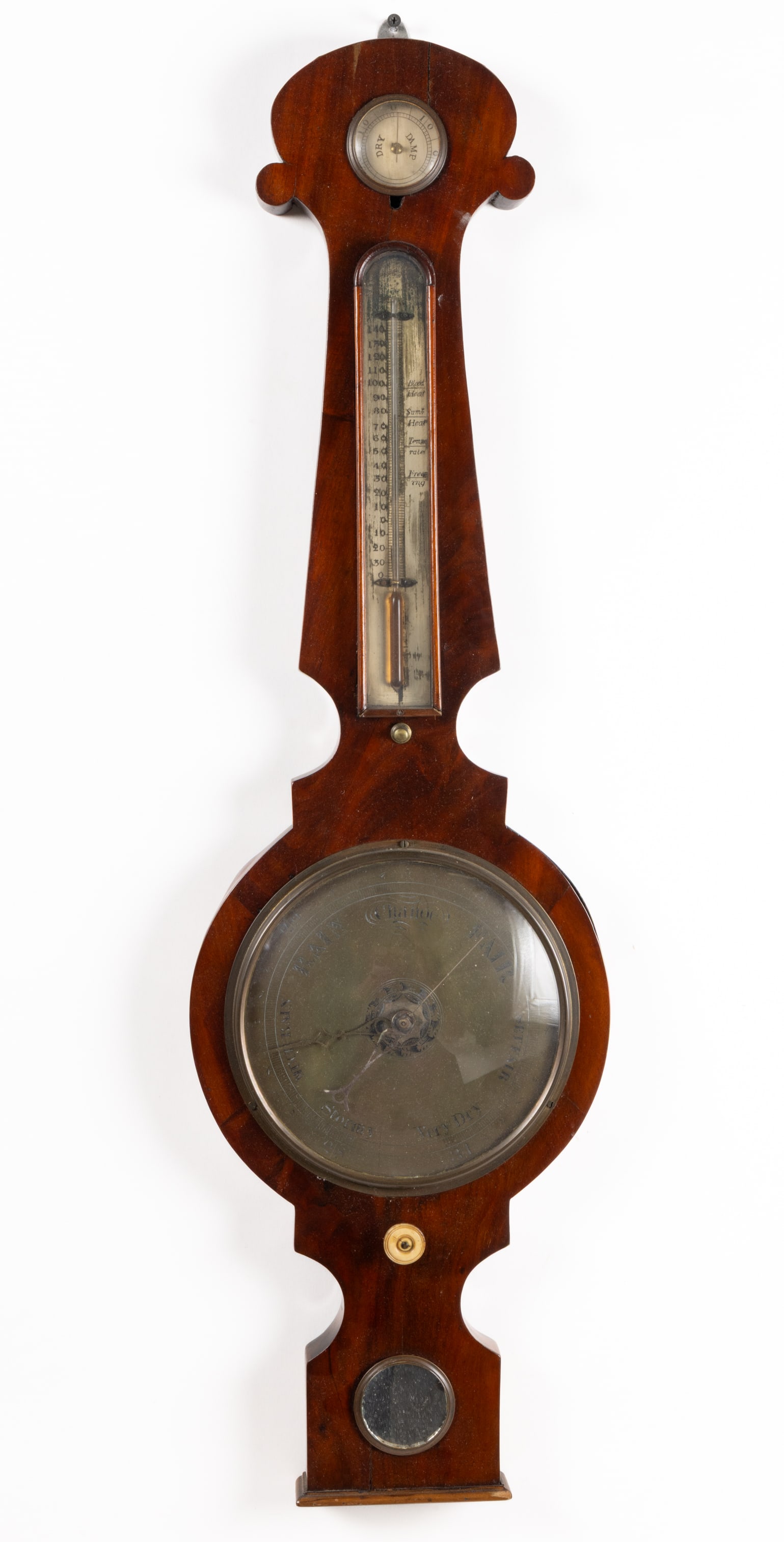 ENGLISH GEORGIAN-STYLE MAHOGANY WHEEL / BANJO BAROMETER (1 of 3)