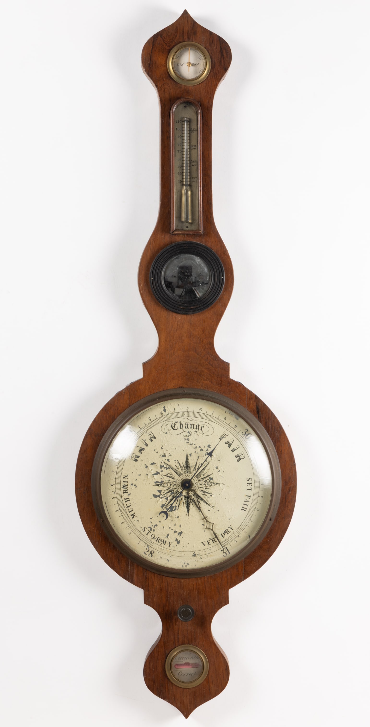 ENGLISH GEORGIAN ROSEWOOD WHEEL / BANJO BAROMETER (1 of 3)