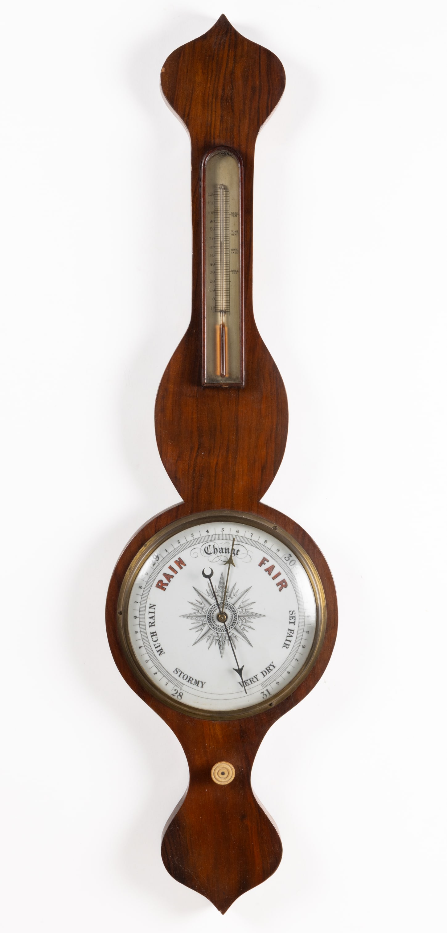 ENGLISH GEORGIAN-STYLE MAHOGANY-VENEERED BANJO / WHEEL BAROMETER (1 of 3)