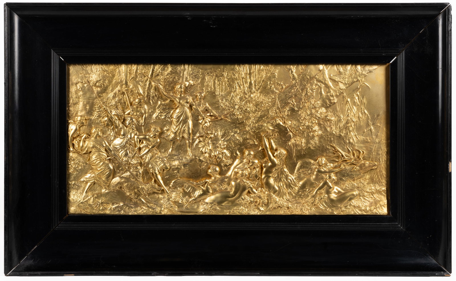 FRENCH DORE / GILT BRONZE BAS-RELIEF ALLEGORICAL PLAQUE (1 of 4)