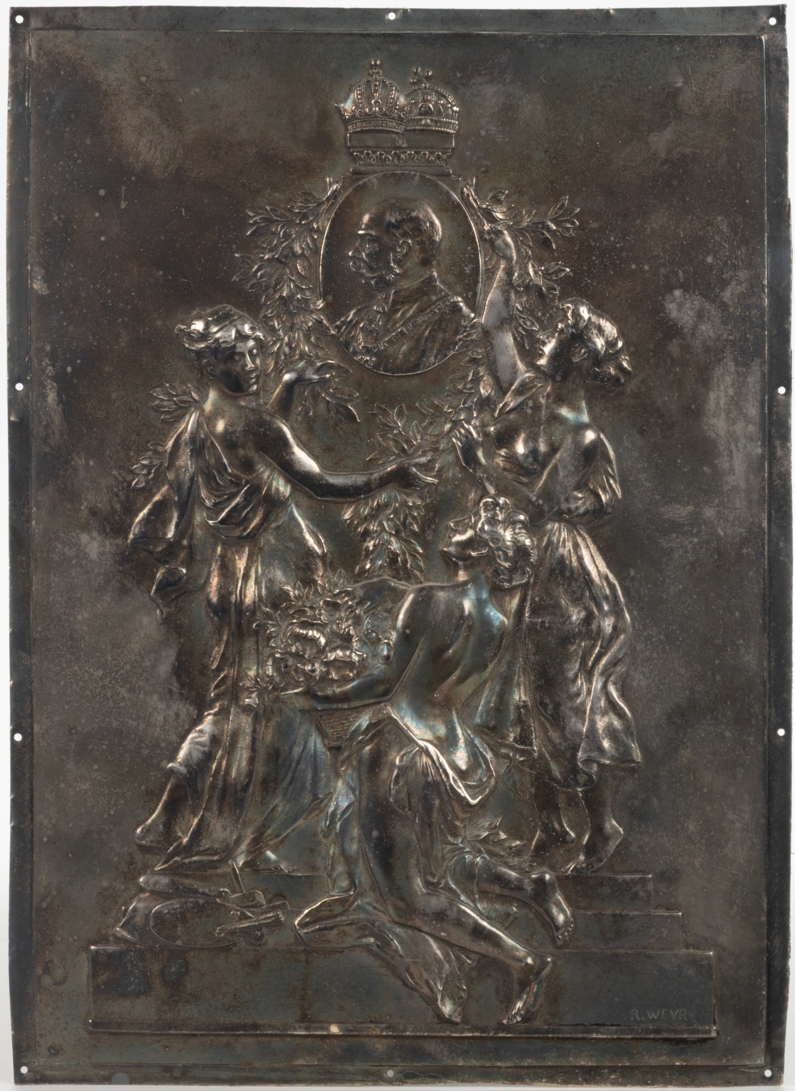 GERMAN / AUSTRIAN BAS-RELIEF KAISER WILHELM II PLAQUE (1 of 3)