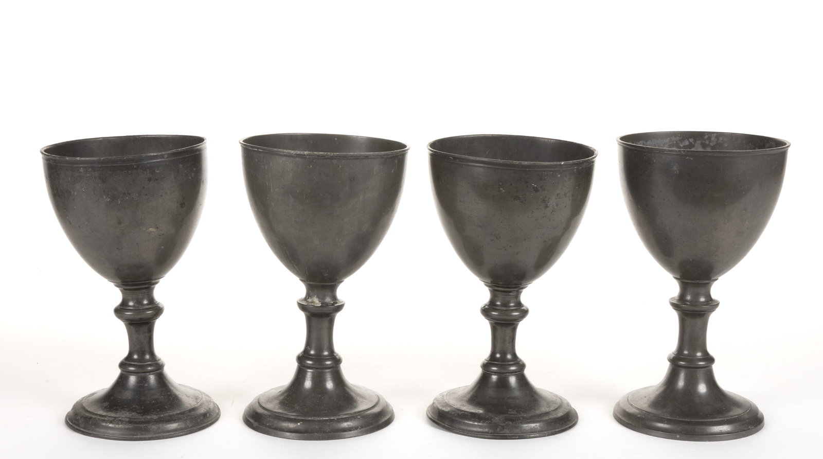 SCOTTISH PEWTER LARGE ECCLESIASTICAL COMMUNION CHALICES, SET OF FOUR (1 of 3)