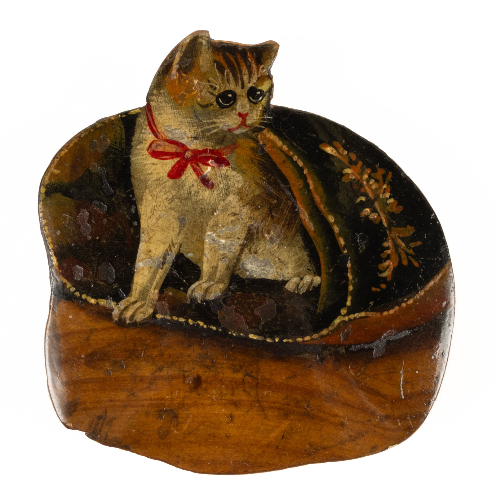 CONTINENTAL LACQUERED AND DECORATED FRUITWOOD POSTAGE STAMP BOX (1 of 3)