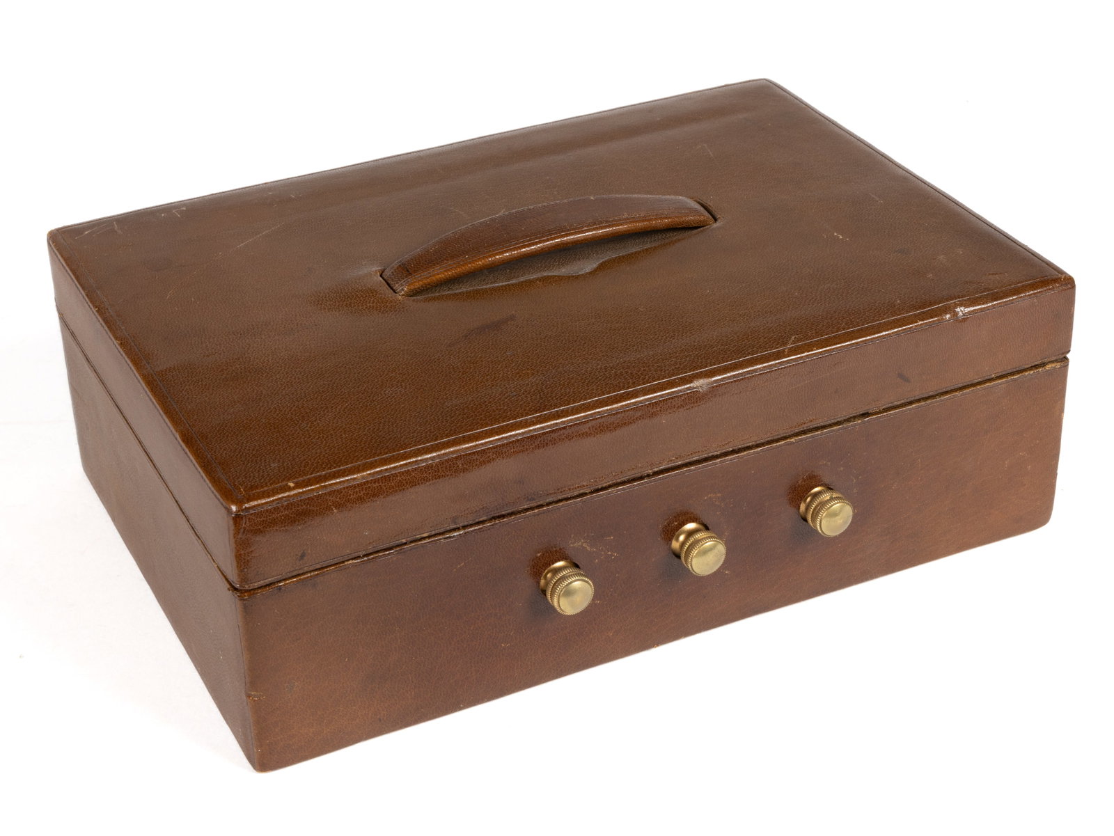 ENGLISH DREYFOUS LEATHER COVERED TRAVELING DOCUMENT BOX / CASE (1 of 3)