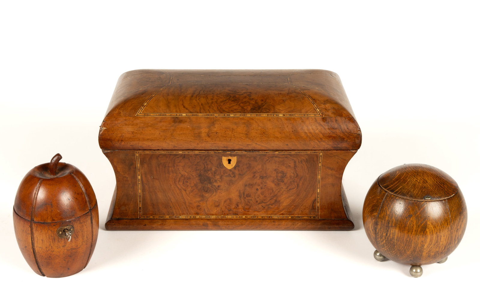 ASSORTED ENGLISH TEA CADDIES, LOT OF THREE (1 of 9)