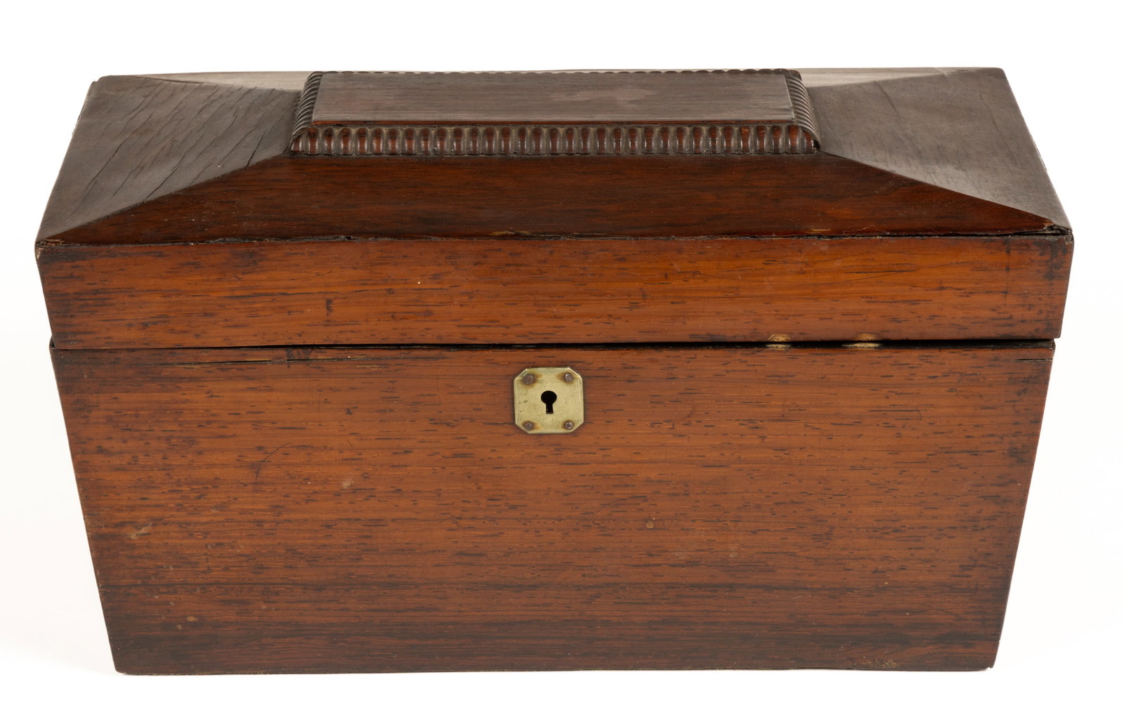 ENGLISH REGENCY SARCOPHAGUS-FORM ROSEWOOD TEA CADDY (1 of 8)