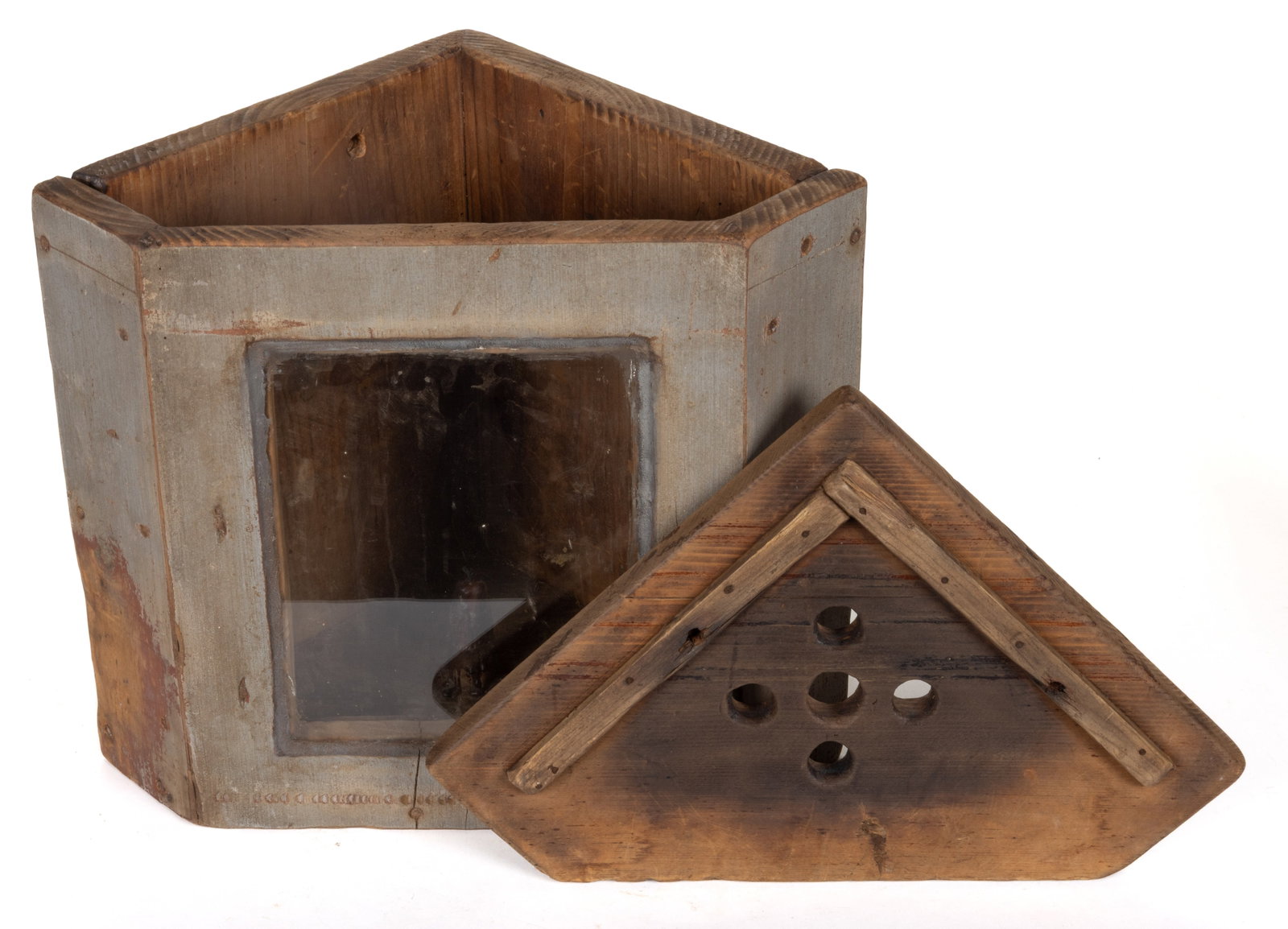 PAINTED PINE CANDLE LANTERN - 2