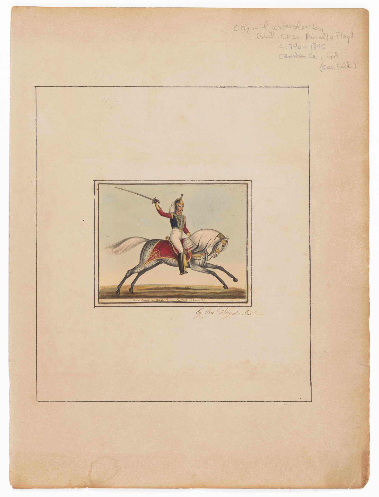 GENERAL CHARLES RINALDO FLOYD (GEORGIA, 1797-1845) MINIATURE MILITARY PAINTING (1 of 3)
