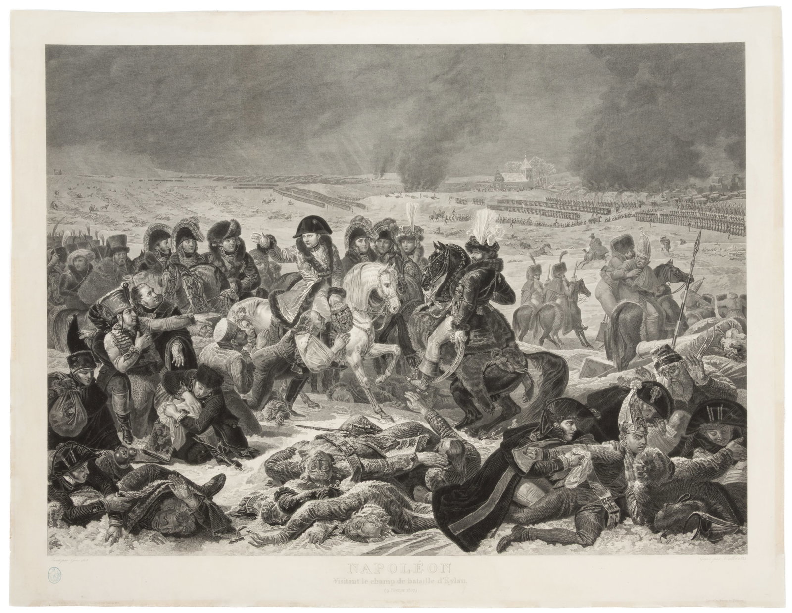 FRENCH NAPOLEON BONAPARTE BATTLE OF EYLAU HISTORICAL PRINT (1 of 5)