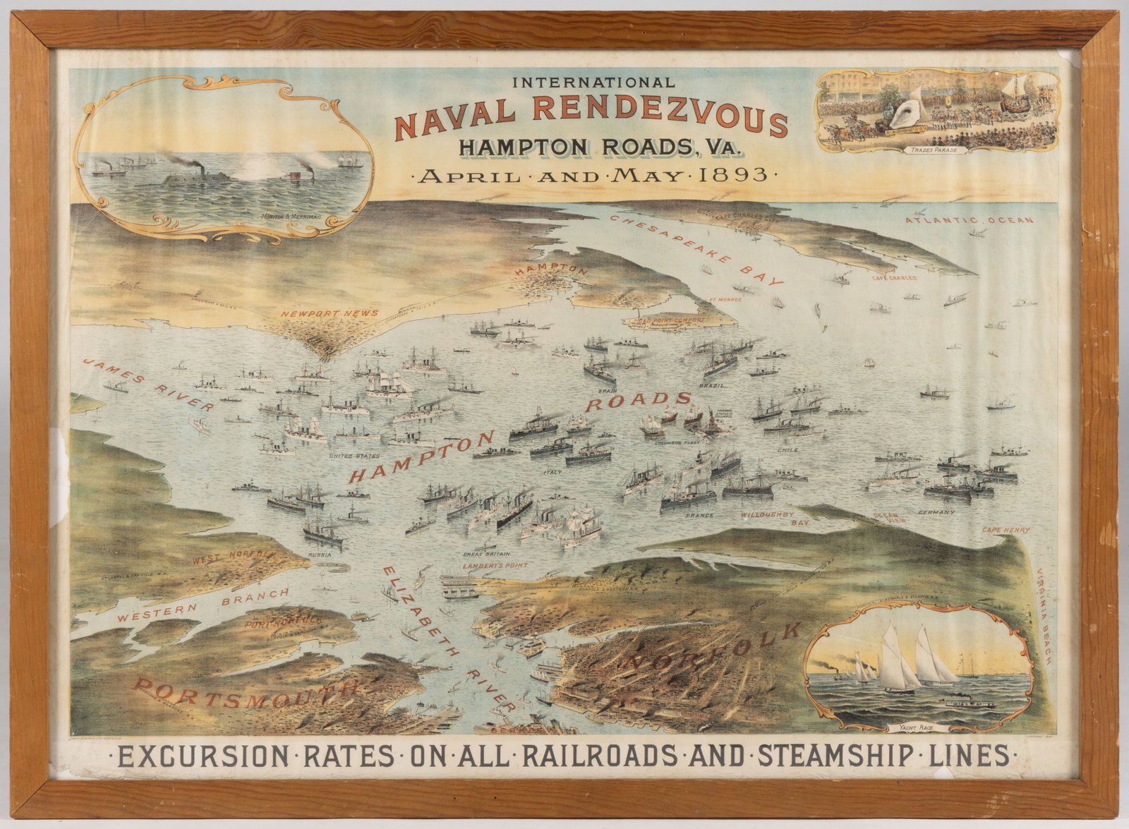 "INTERNATIONAL NAVAL RENDEZVOUS HAMPTON ROADS, VA", VIRGINIA NAVAL PRINT (1 of 5)