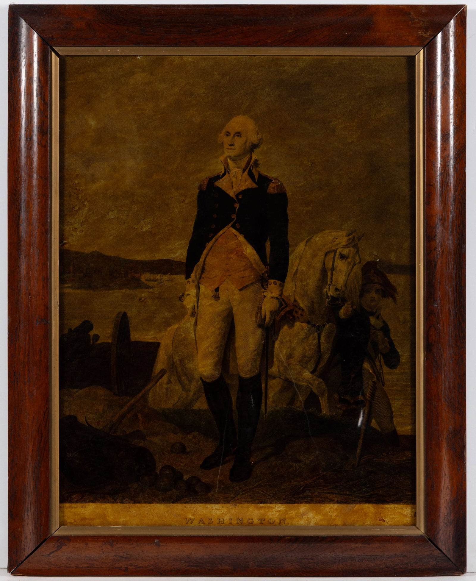 AFTER LEON COGNIET (FRENCH, 1794-1880) GEORGE WASHINGTON REVERSE-GLASS PRINT (1 of 3)