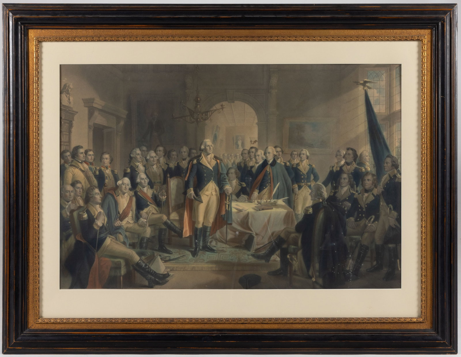 AFTER ALEXANDER HAY RITCHIE (AMERICAN, 1822-1895) GEORGE WASHINGTON REVOLUTIONARY WAR PRINT (1 of 4)