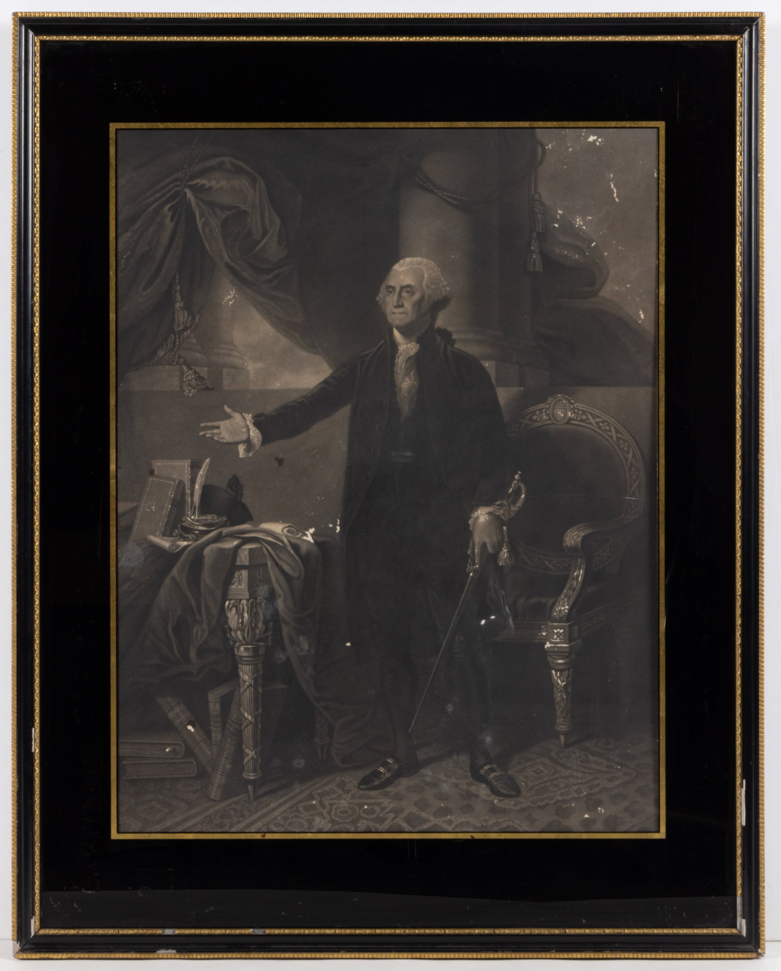 AFTER GILBERT STUART (AMERICAN, 1755-1828) GEORGE WASHINGTON PORTRAIT PRINT (1 of 4)
