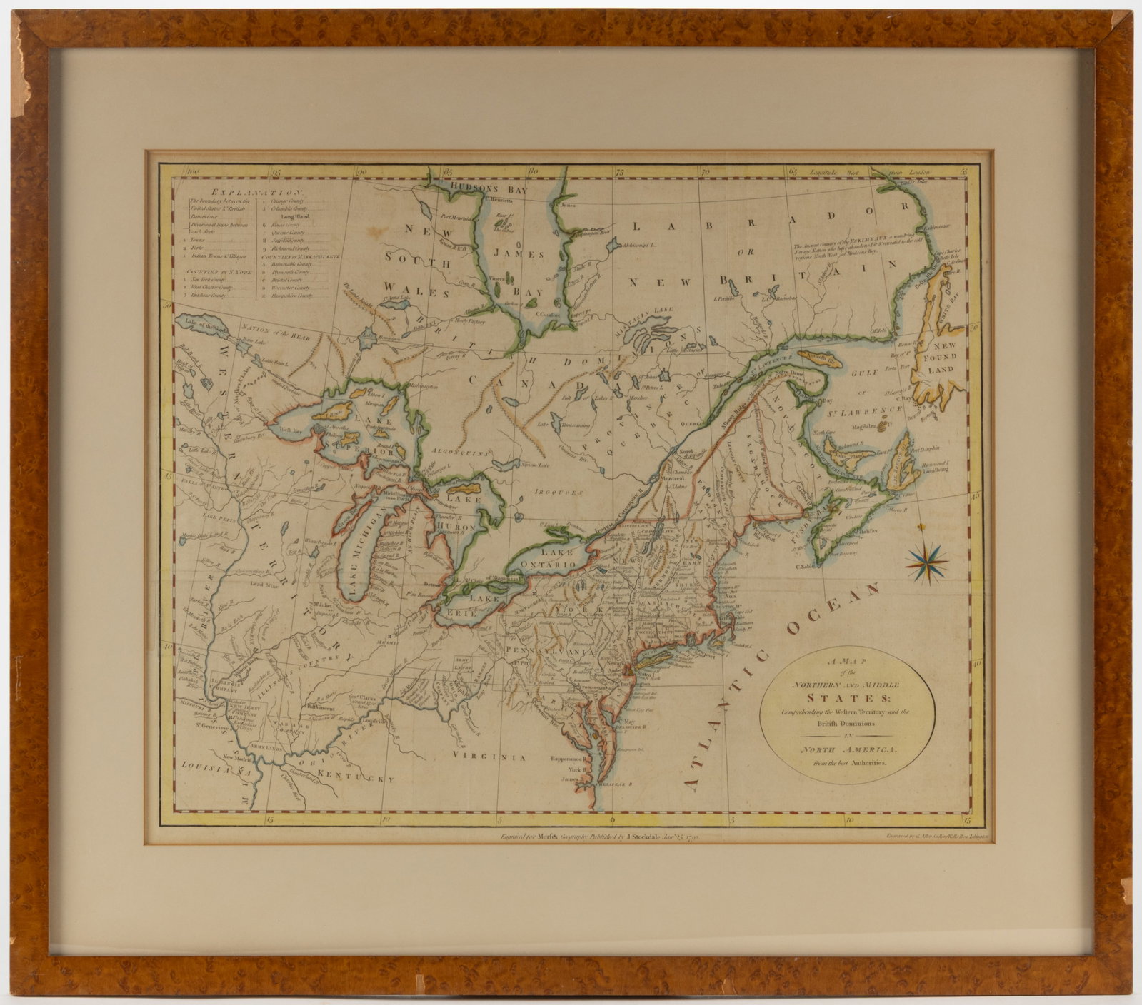 JEDIDIAH MORSE (AMERICAN, 1761-1826) NORTHERN UNITED STATES MAP (1 of 3)