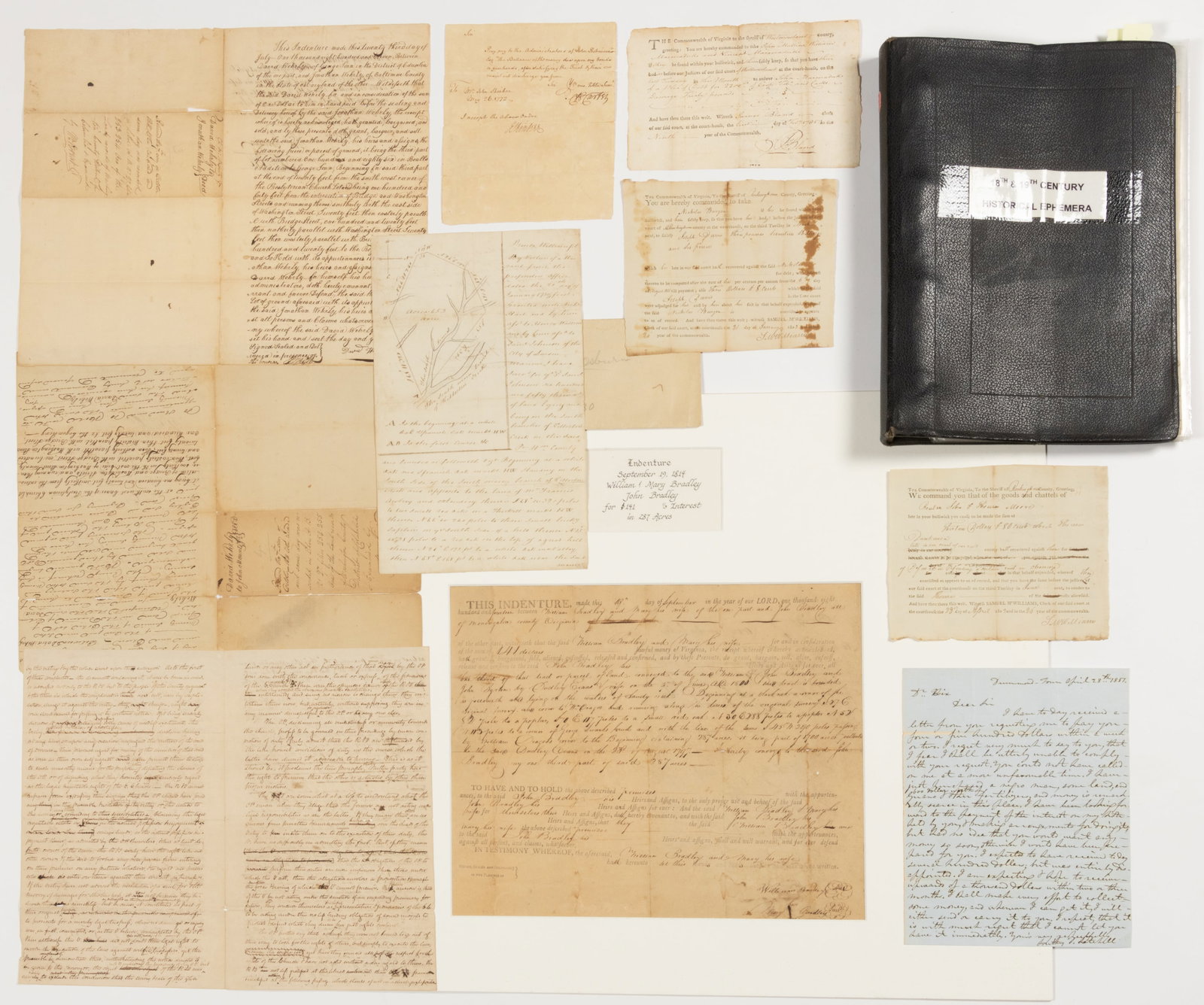 ASSORTED VIRGINIA COLONIAL AND OTHER DOCUMENTS / PRINTED MATERIAL, LOT OF 20 (1 of 7)